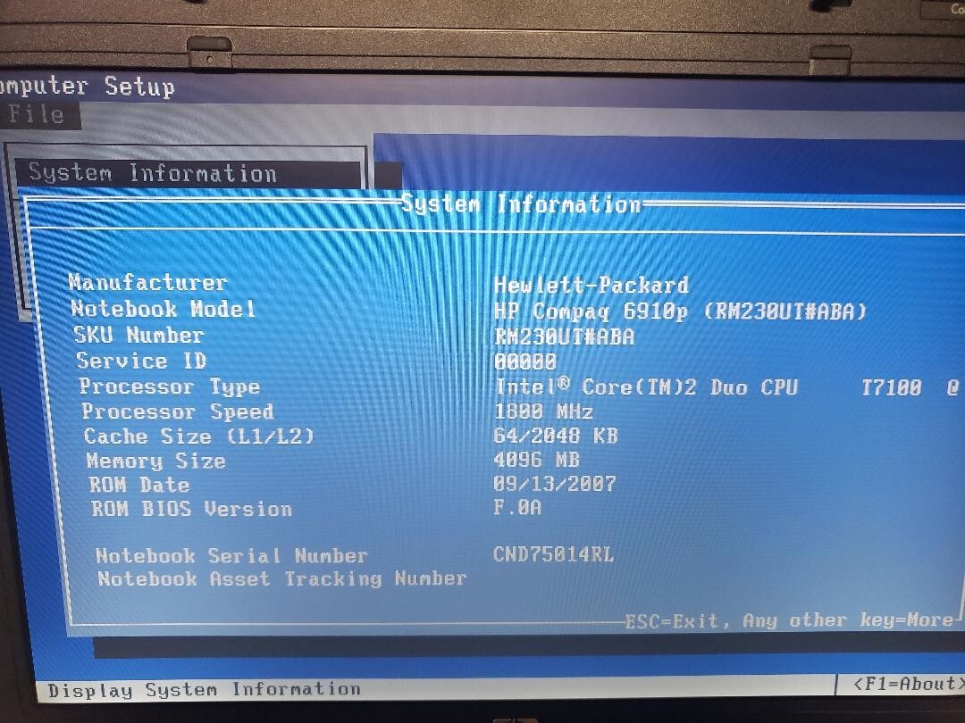 Lot of ( 2 ) HP Compaq 6910p Laptop Core 2 Duo T7100 – 2GB RAM No HDD