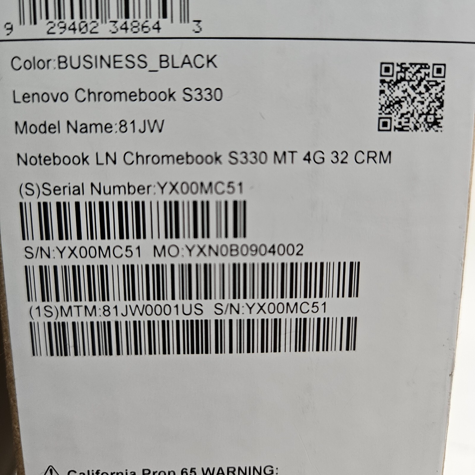 Lenovo Chromebook 14″ HD TN Display, 4GB RAM 32 CRM 81JW CHROME OS Webcam