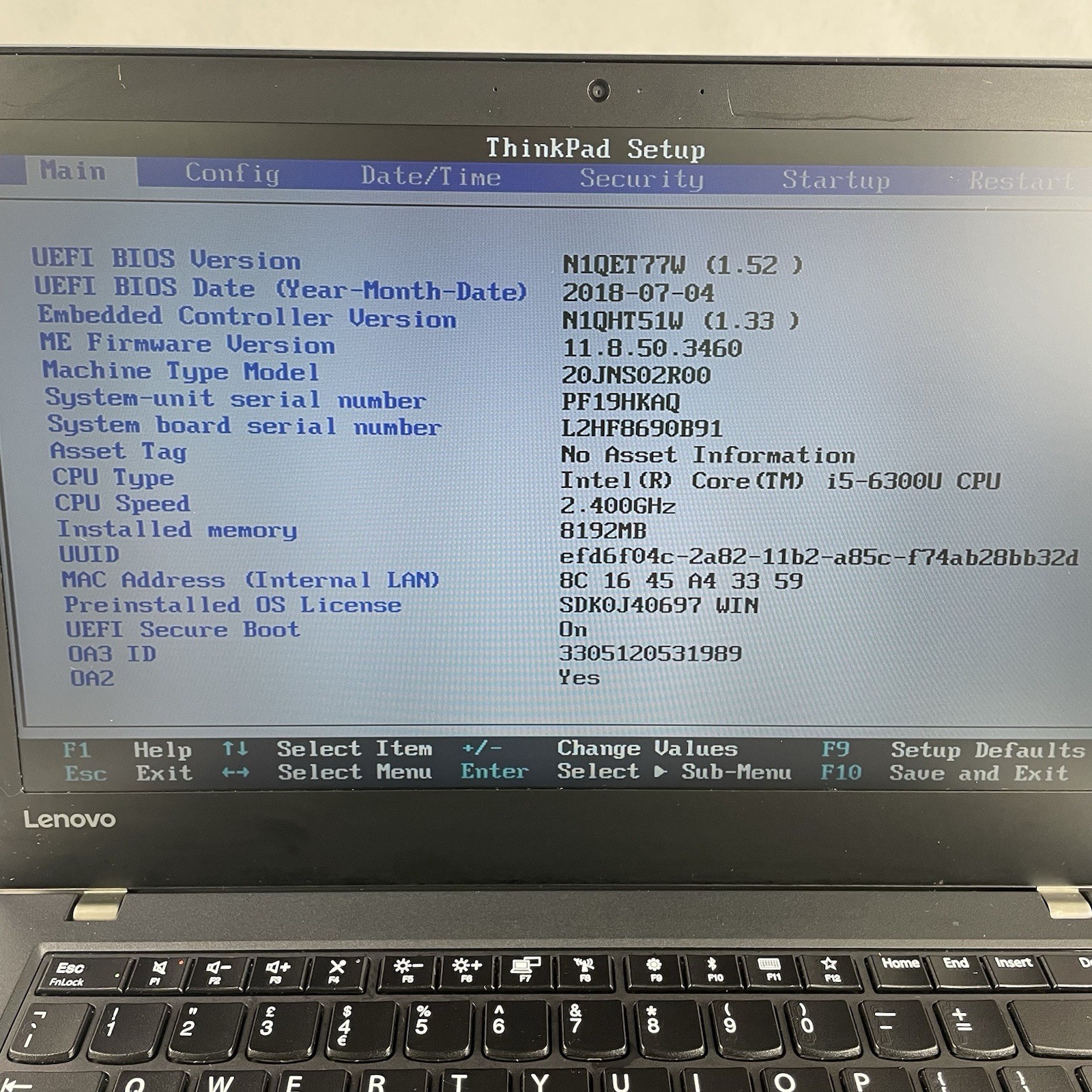 Lenovo ThinkPad T470 14″ i5-6300U 2.40 GHz 8 GB RAM No SSD/OS/AC/Battery