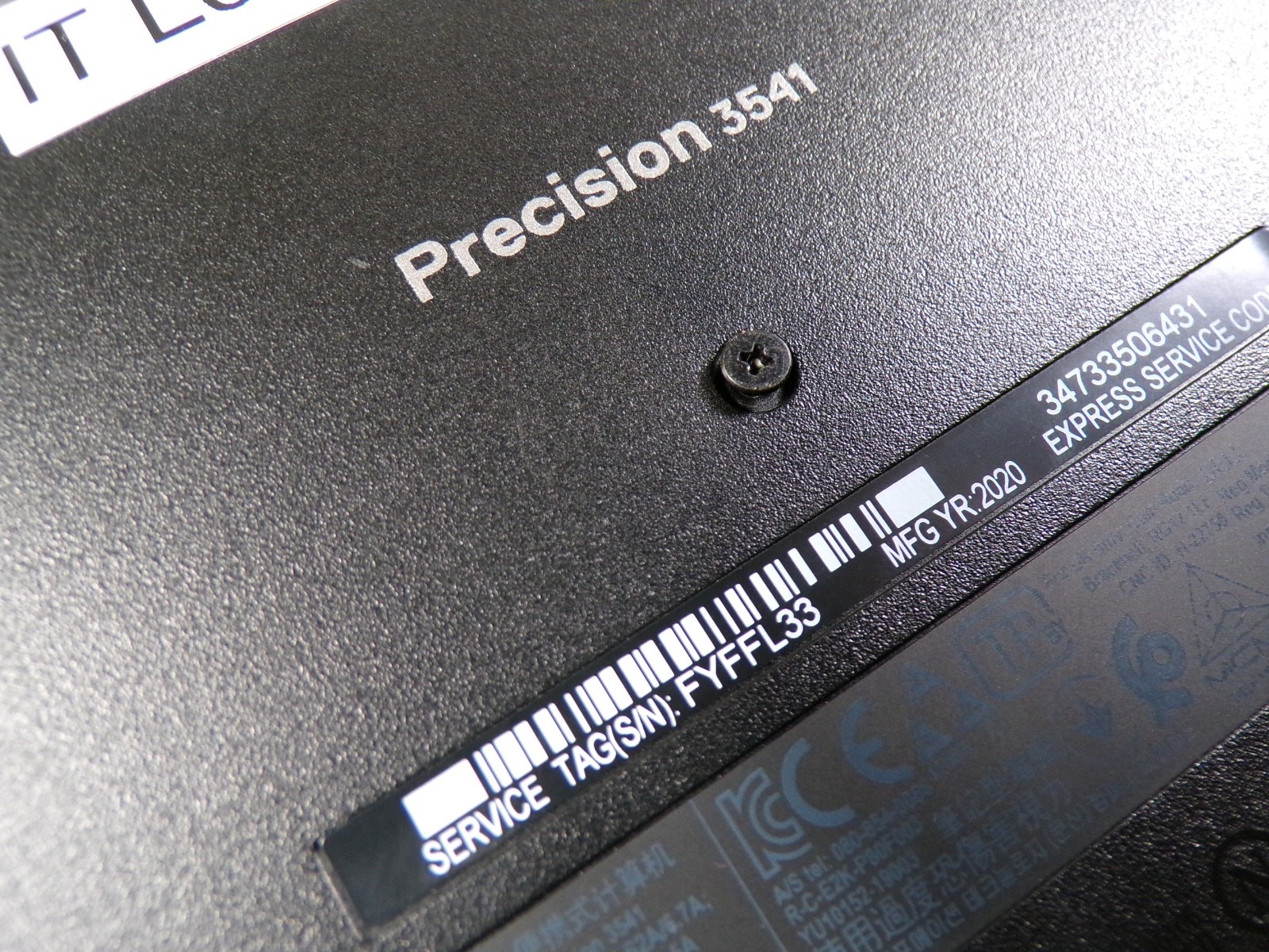 DELL PRECISION 3541 INTEL CORE I5-9400H 2.50GHZ 16GB RAM **NO HD/ NO CADDIE