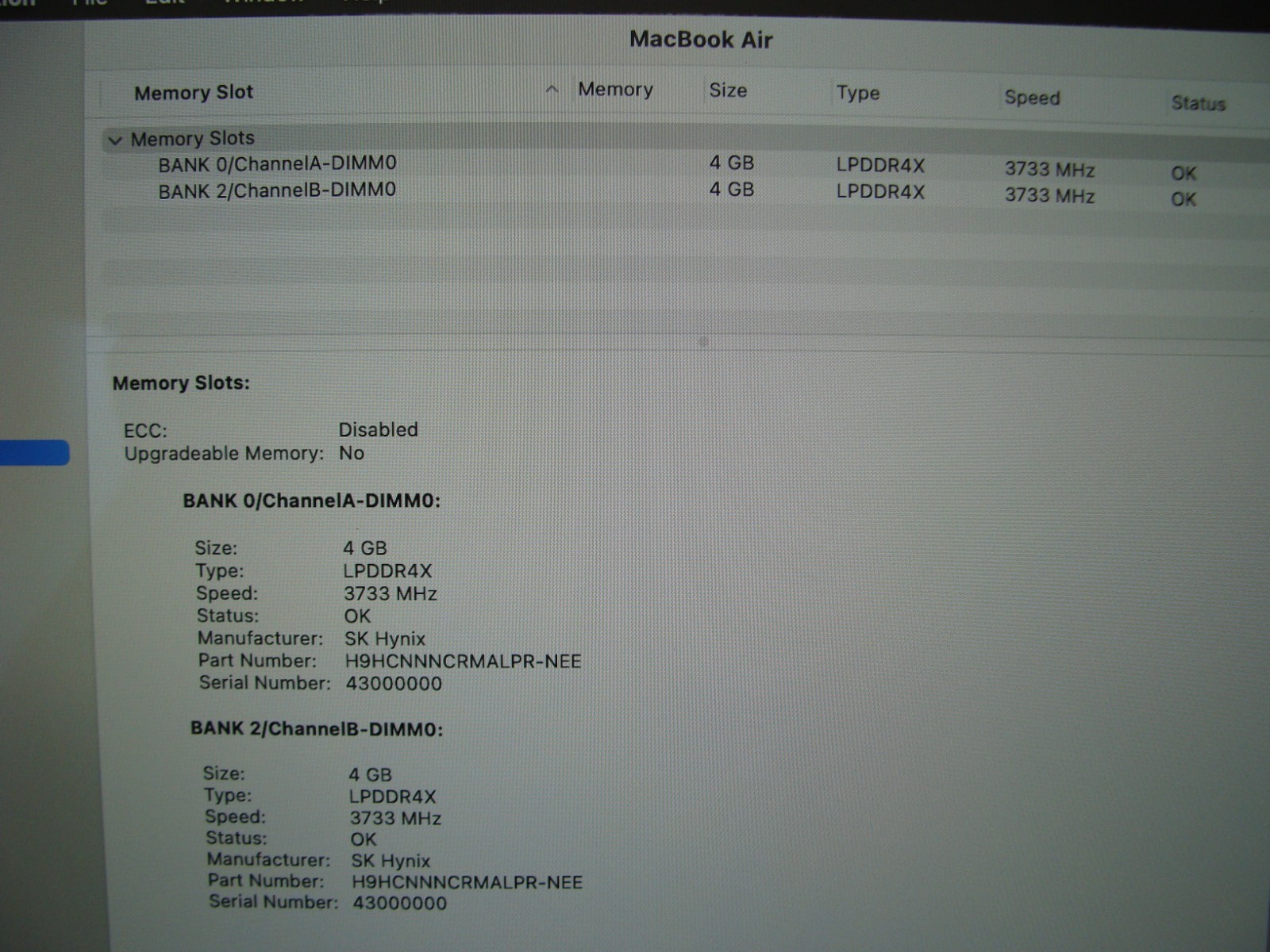 Apple MacBook Air 13″ A2179 (2020) i3-1000NG4 1.1GHz 8GB 256GB SSD Gold +PA