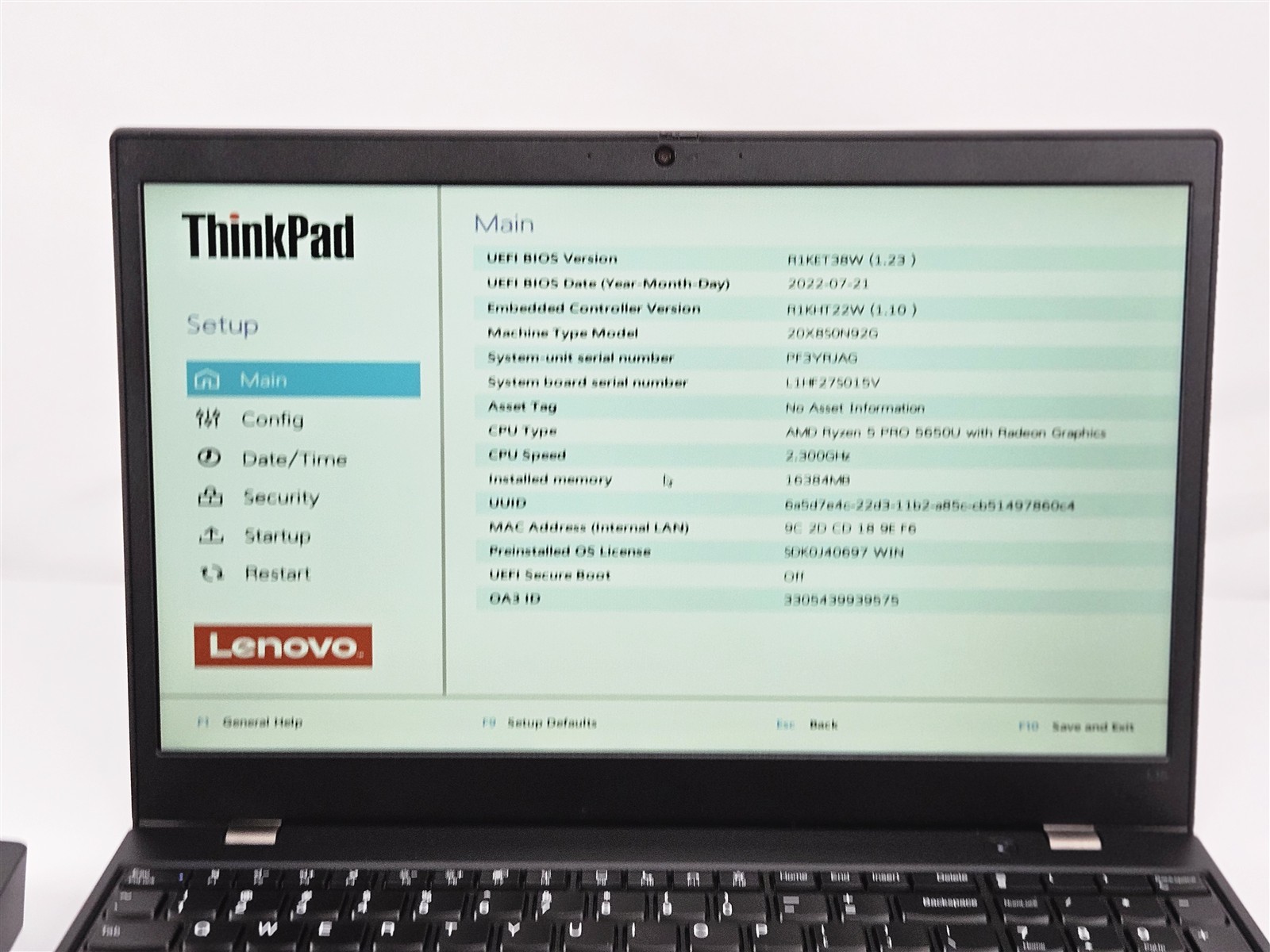 Lenovo ThinkPad L15 Gen 2 15.6″ 16GB 512GB SSD AMD Ryzen 5 Pro 5650U