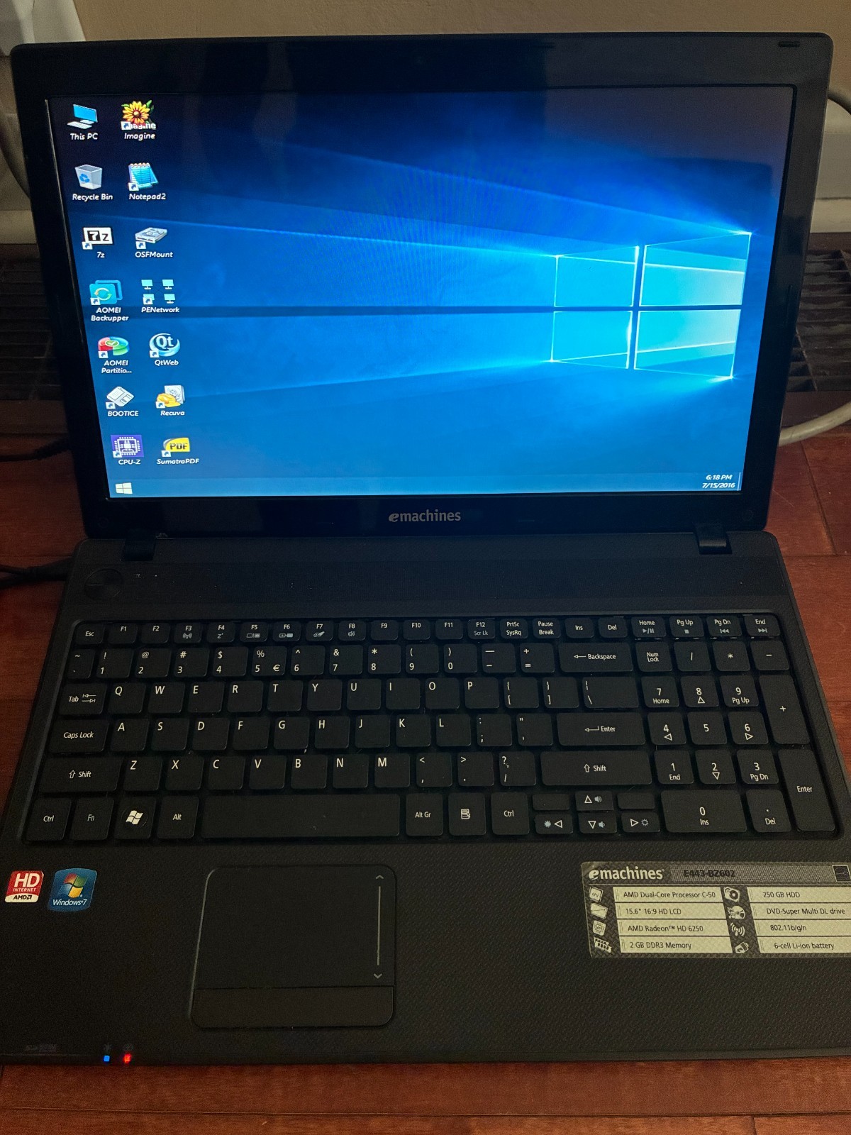 eMachines E443-BZ602 AMD C-50 1000MHz 6 GB NO HDD/OS laptop only