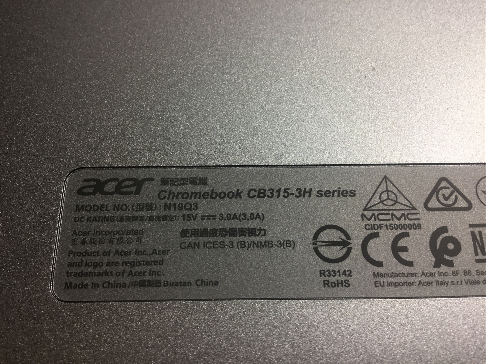 Acer Chromebook 315 15.6″ (32GB, Celeron N 1.1GHz, 4GB) CB315-3H-C2C3