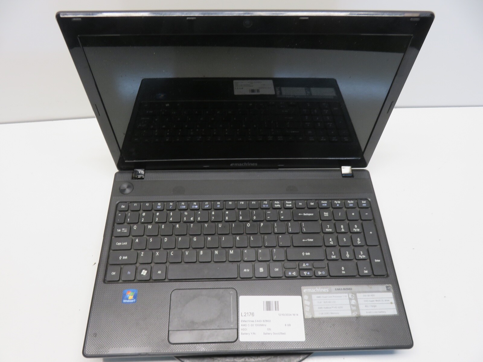 EMachines E443-BZ602 AMD C-50 1000MHz 6 GB NO HDD No Batt READ
