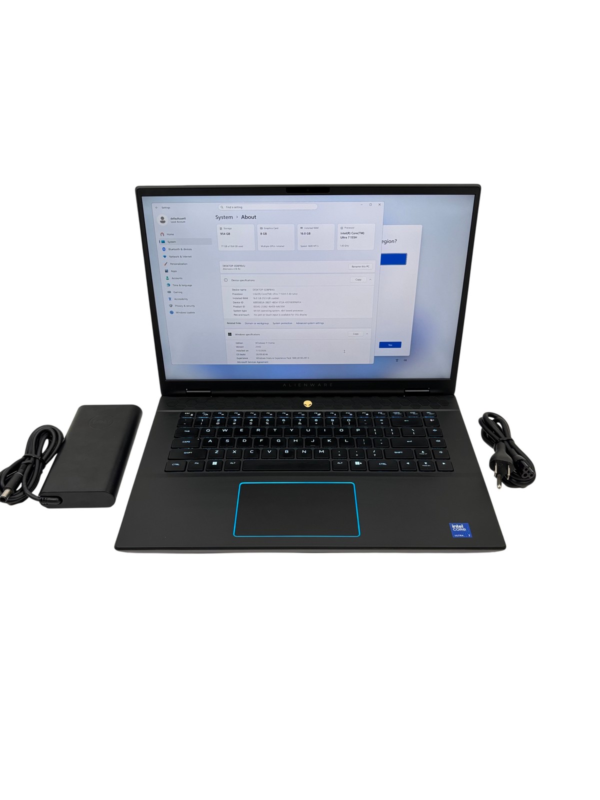 Alienware M16 R2 P130F Core Ultra 7 155H 1.4GHz RTX 4070 16GB RAM 1TB SSD 16.0″