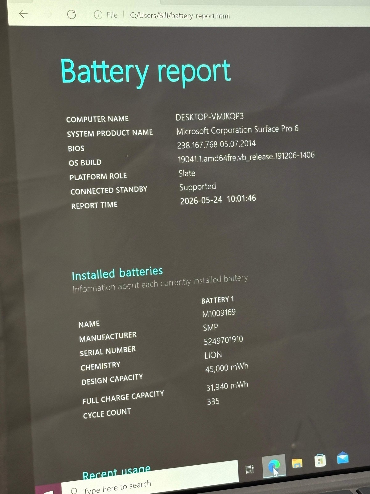Microsoft Surface Pro 1796 Intel Core i5-8250U 8GB RAM 256GB SSD Black