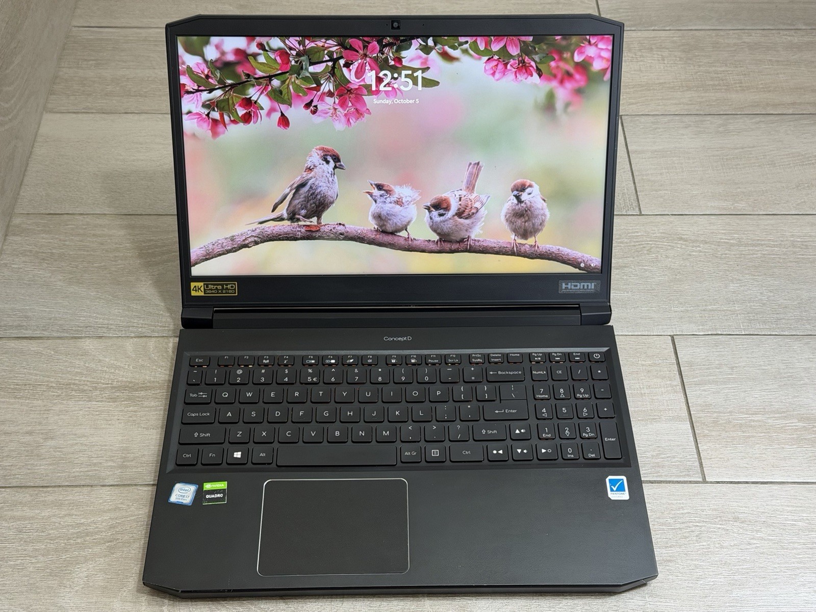 Acer ConceptD CN515-71P 15.6″ 4K Core i7-9750H Quadro T1000 512GB NVMe 8GB RAM