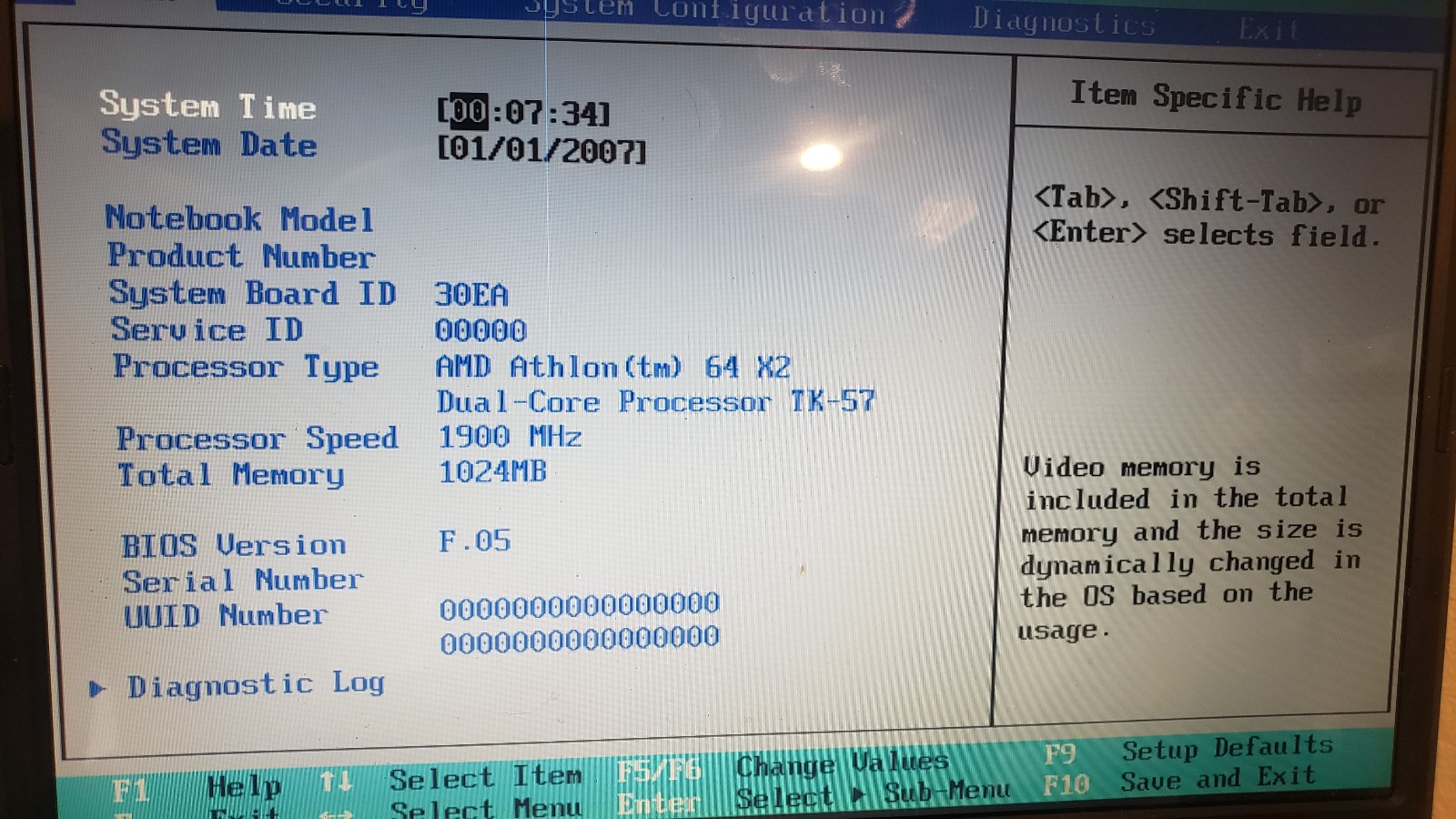 BROKEN Compaq Presario F700 Laptop AMD Athlon Dual Core Memory Parts Repair Only