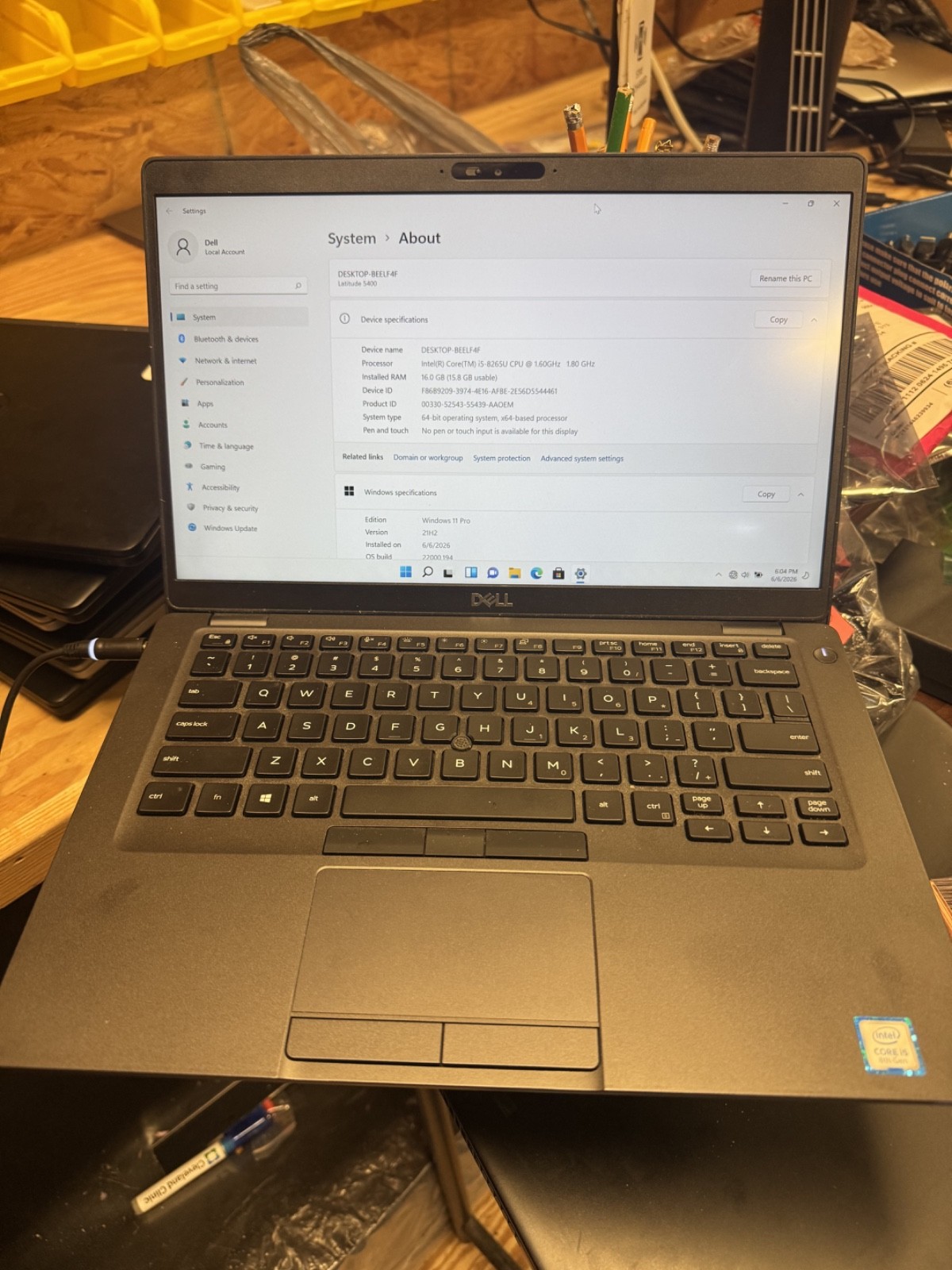 Dell Latitude 5400, i5, 128gb SSD, 16gb Ram, win 11 pro, 14” 8th gen