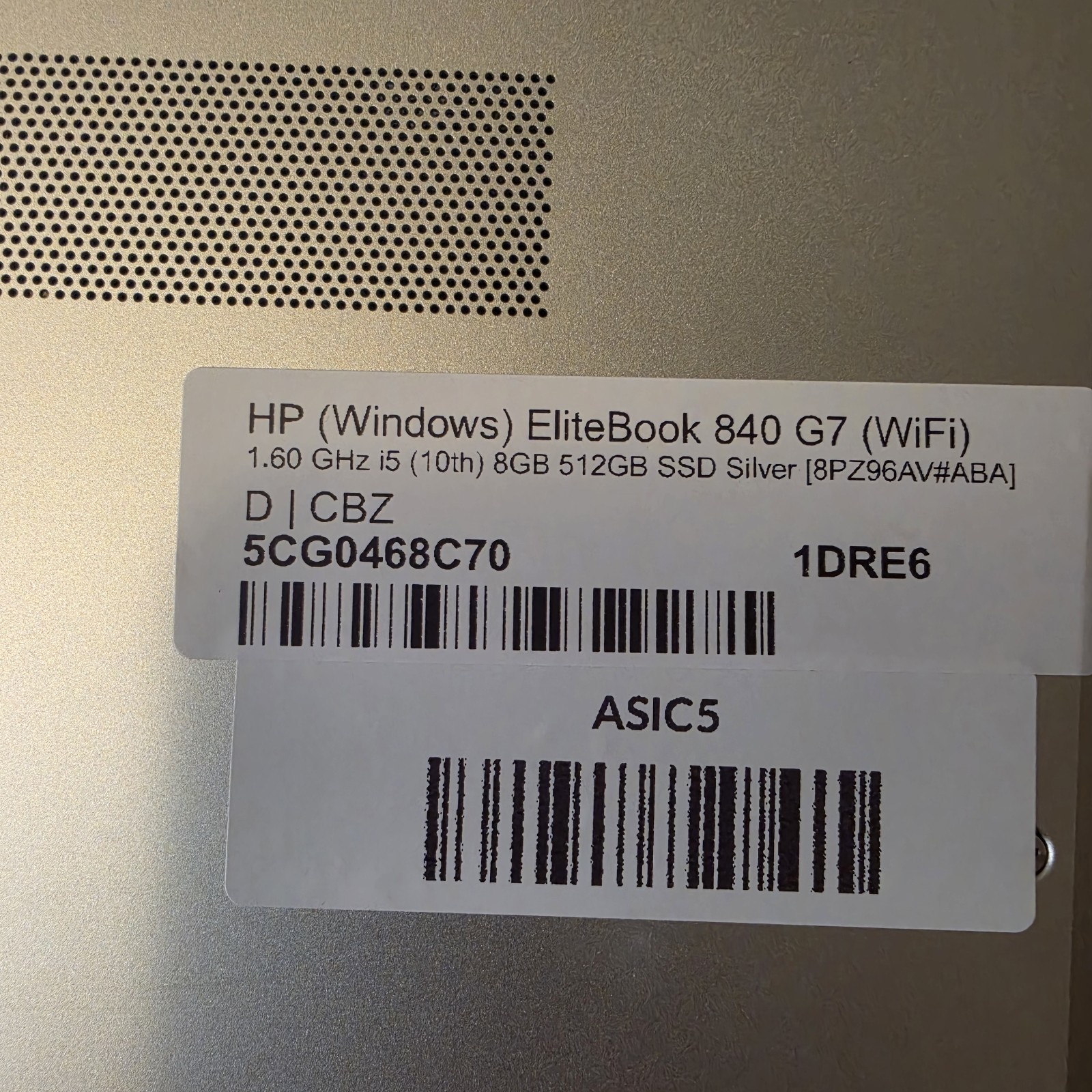 HP EliteBook 840 G7 Laptop 14″ Intel i5 10th Gen 8GB RAM 512GB SSD Wi-Fi