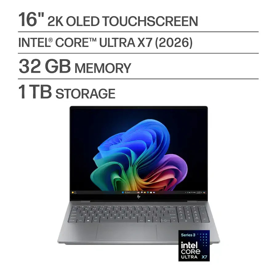 HP OmniBook X 16″ 2K OLED Laptop 120Hz Core Ultra X7 358H 32GB 1TB Copilot+ 2026
