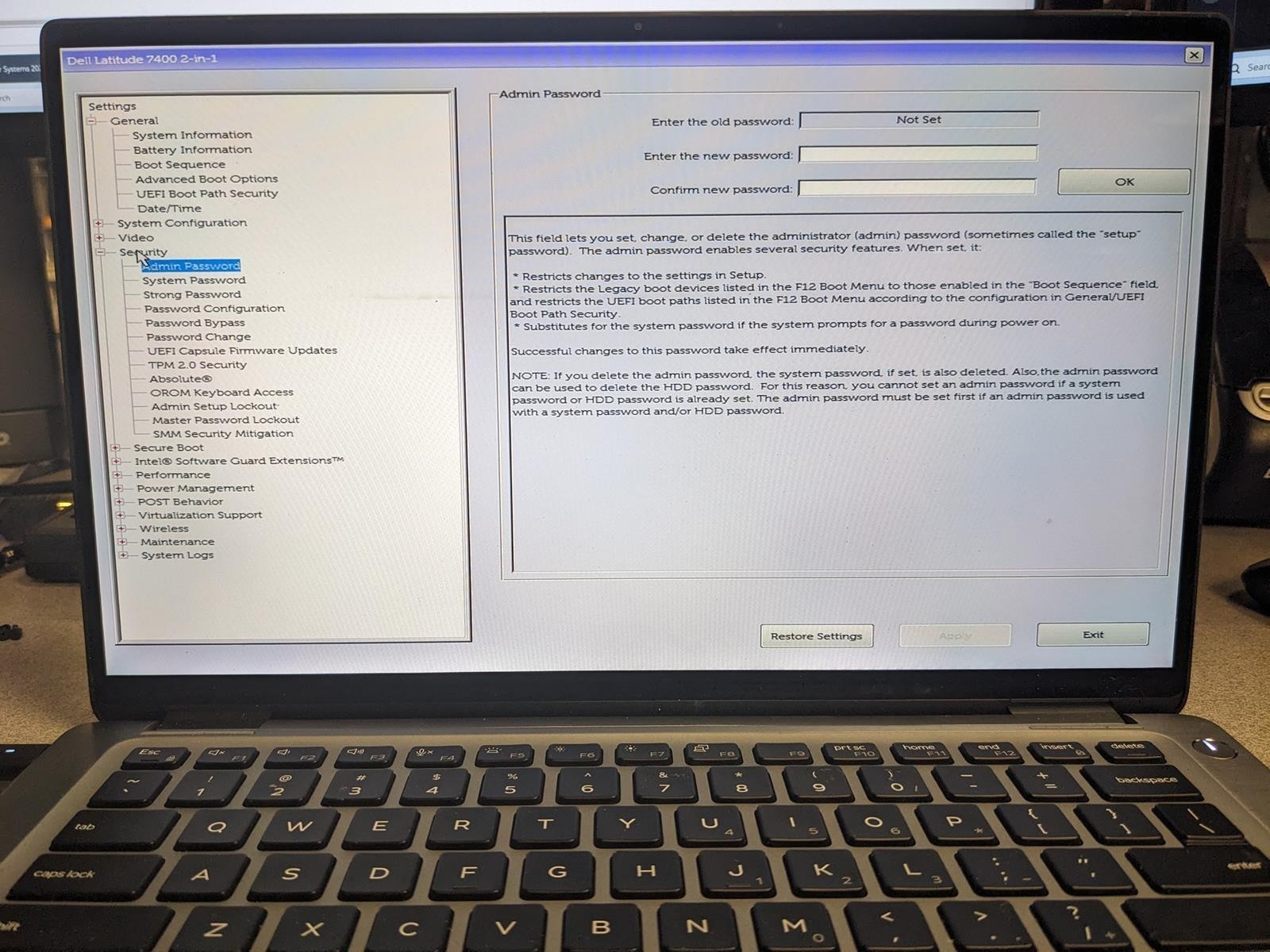 DELL LATITUDE 7400 2-IN-1 i5-8365U @ 1.60GHz, 16GB RAM, NO HDD/OS