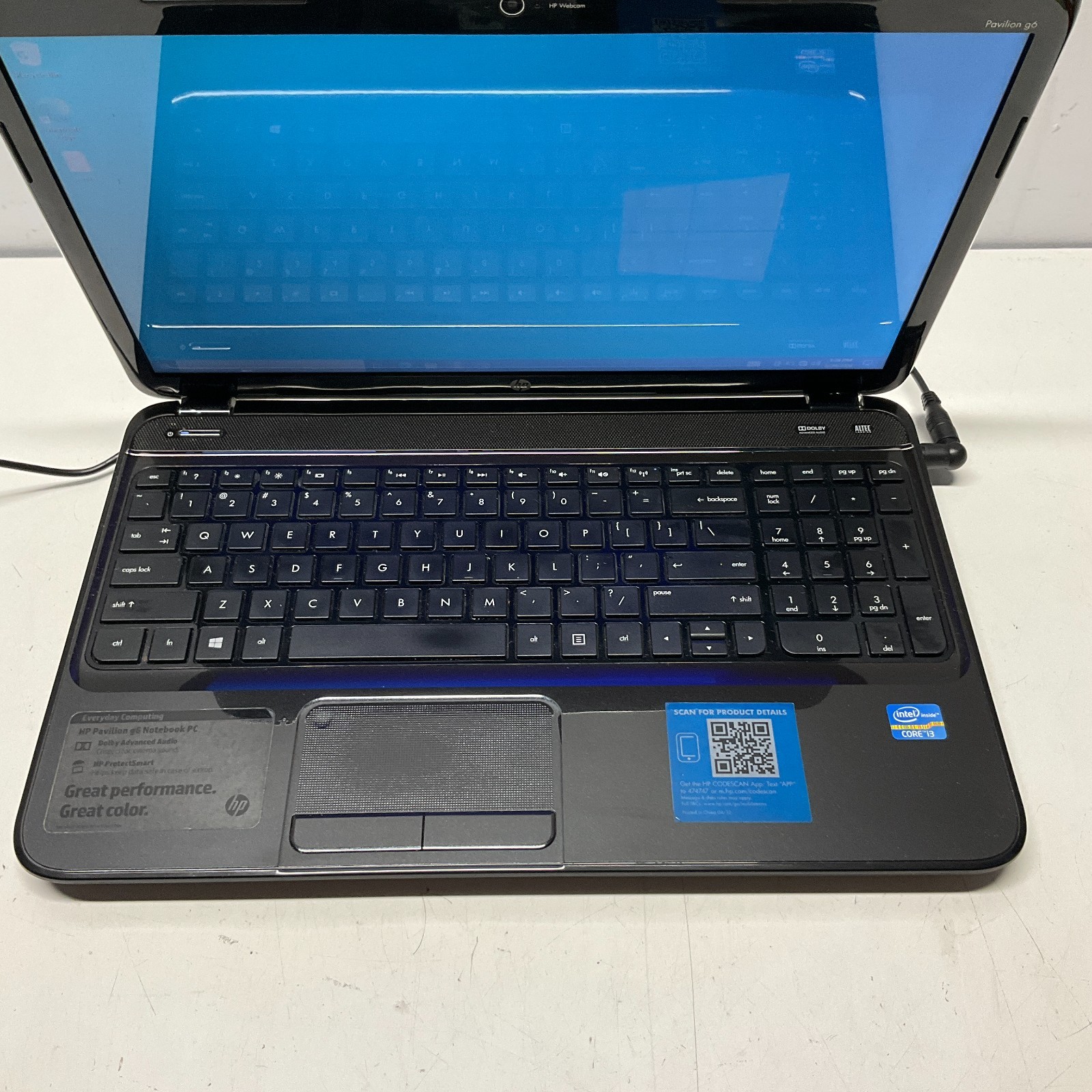 HP Pavilion G6 Intel Core I3-2370M 2.4GHz 4GB 256GB SSD Windows 10 Pro Laptop