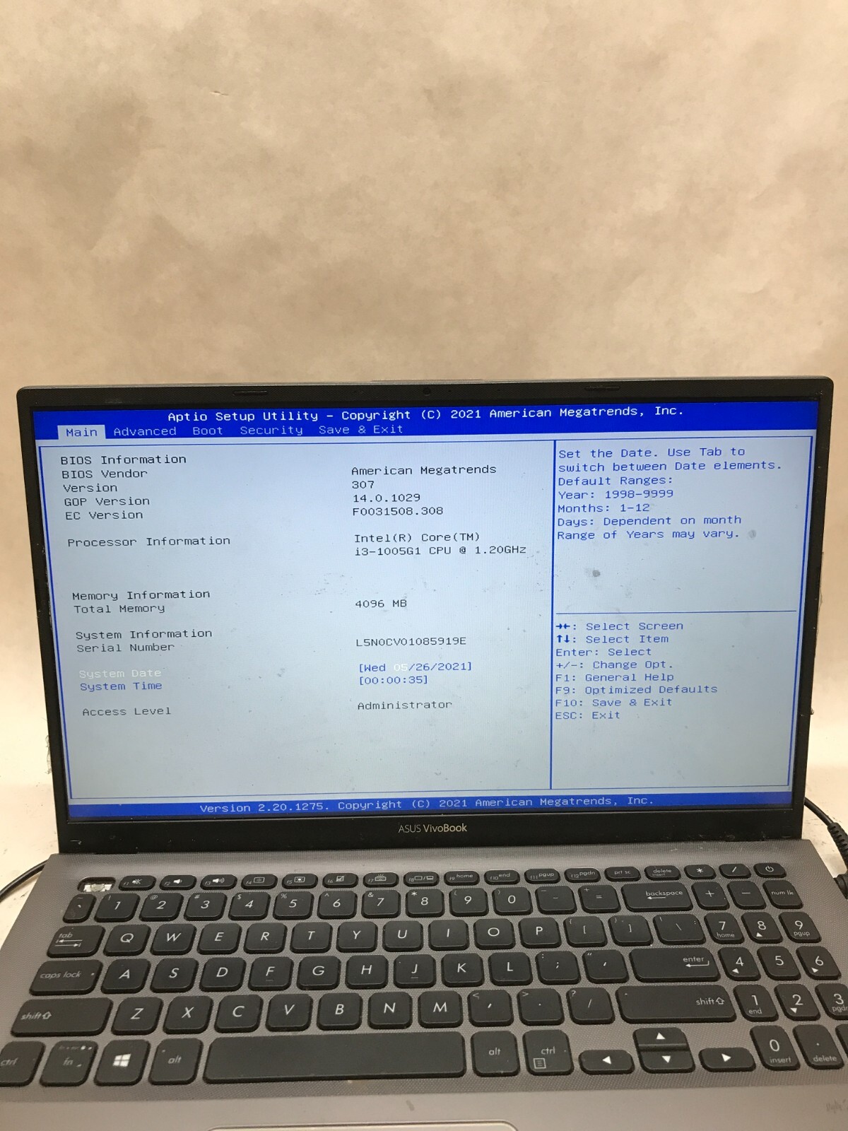 Asus VivoBook 15 F512JA-AS34 15″ Laptop Intel i3-1005G1 1.2GHz 4GB RAM *Read* DW