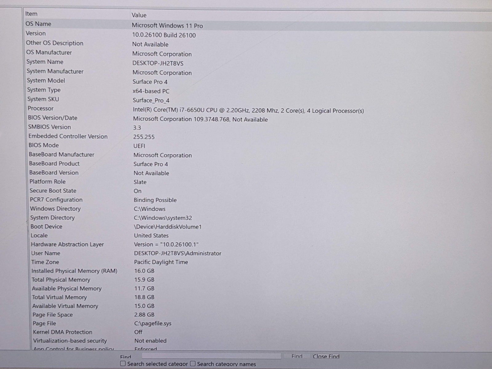MS Surface Pro 4 1724 12.3″2736×1824 TOUCH i5-6650U 2.2GHz 16GB 256GB SSD AS-IS