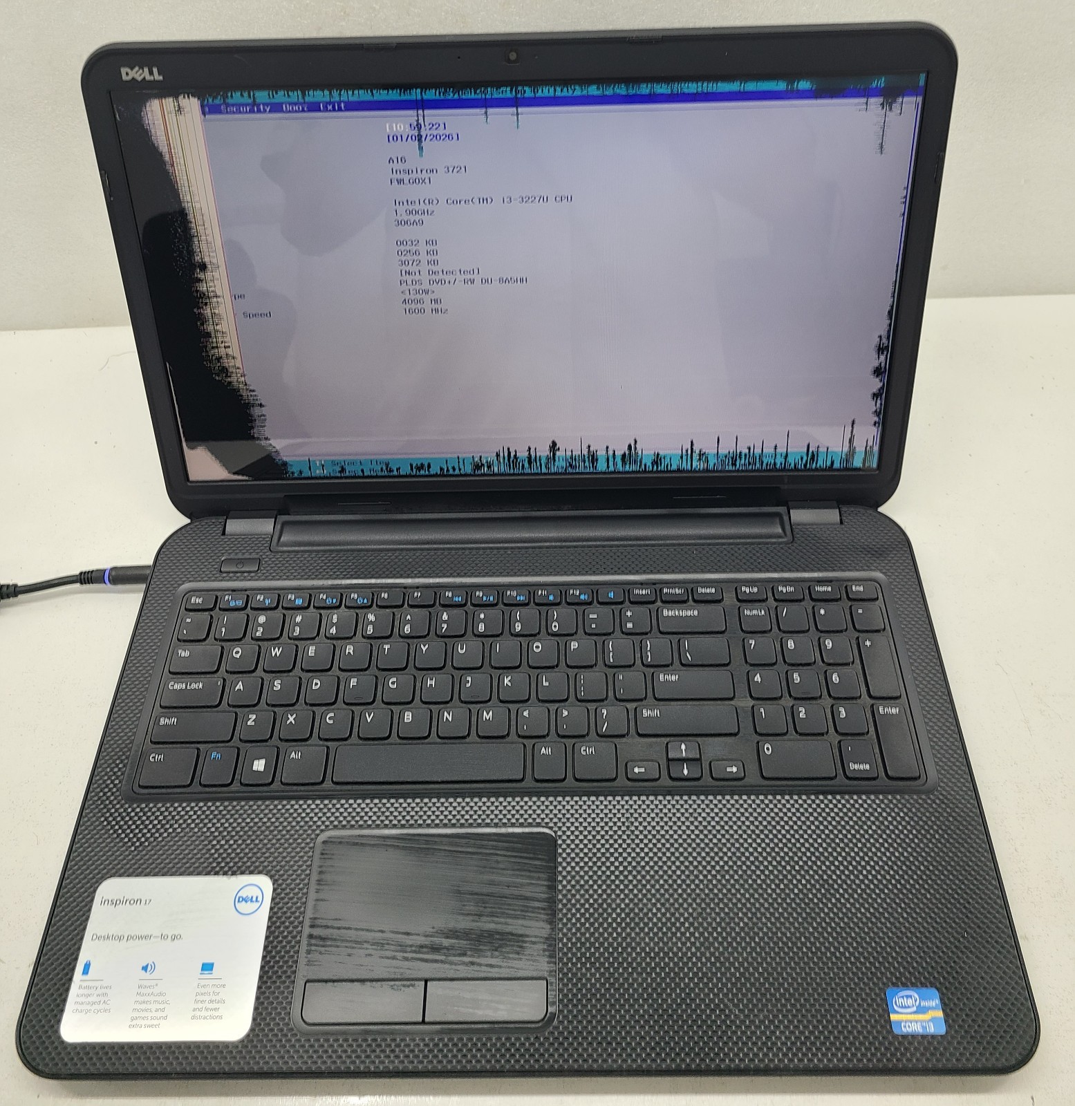 Dell Inspiron 17 3721 17.3″ Laptop Intel Core i3-3227U 4GB Ram NO HD/OS (FL)