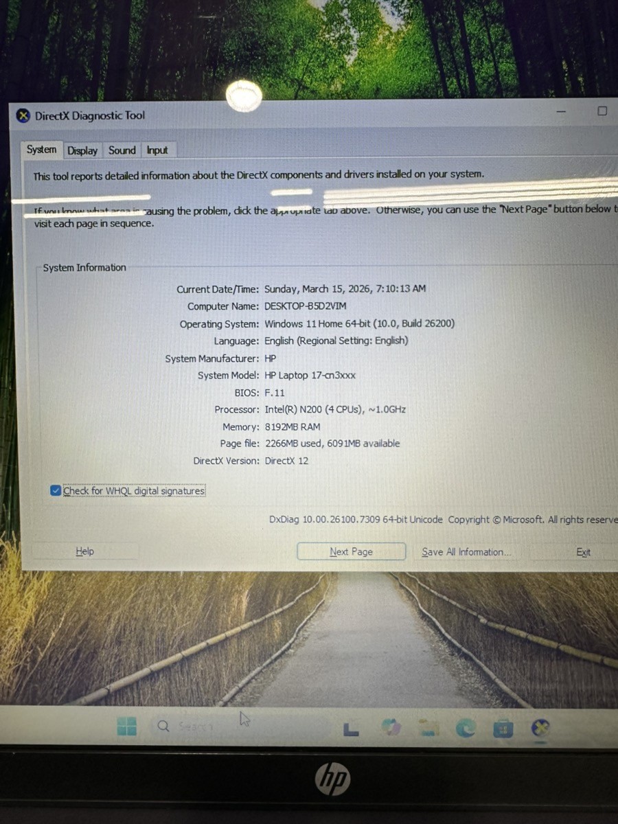 HP 17-CN3128DS N200 8GB RAM 256GB SSD 17.3″ LAPTOP *FOR PARTS* (oe) (PBR116909)