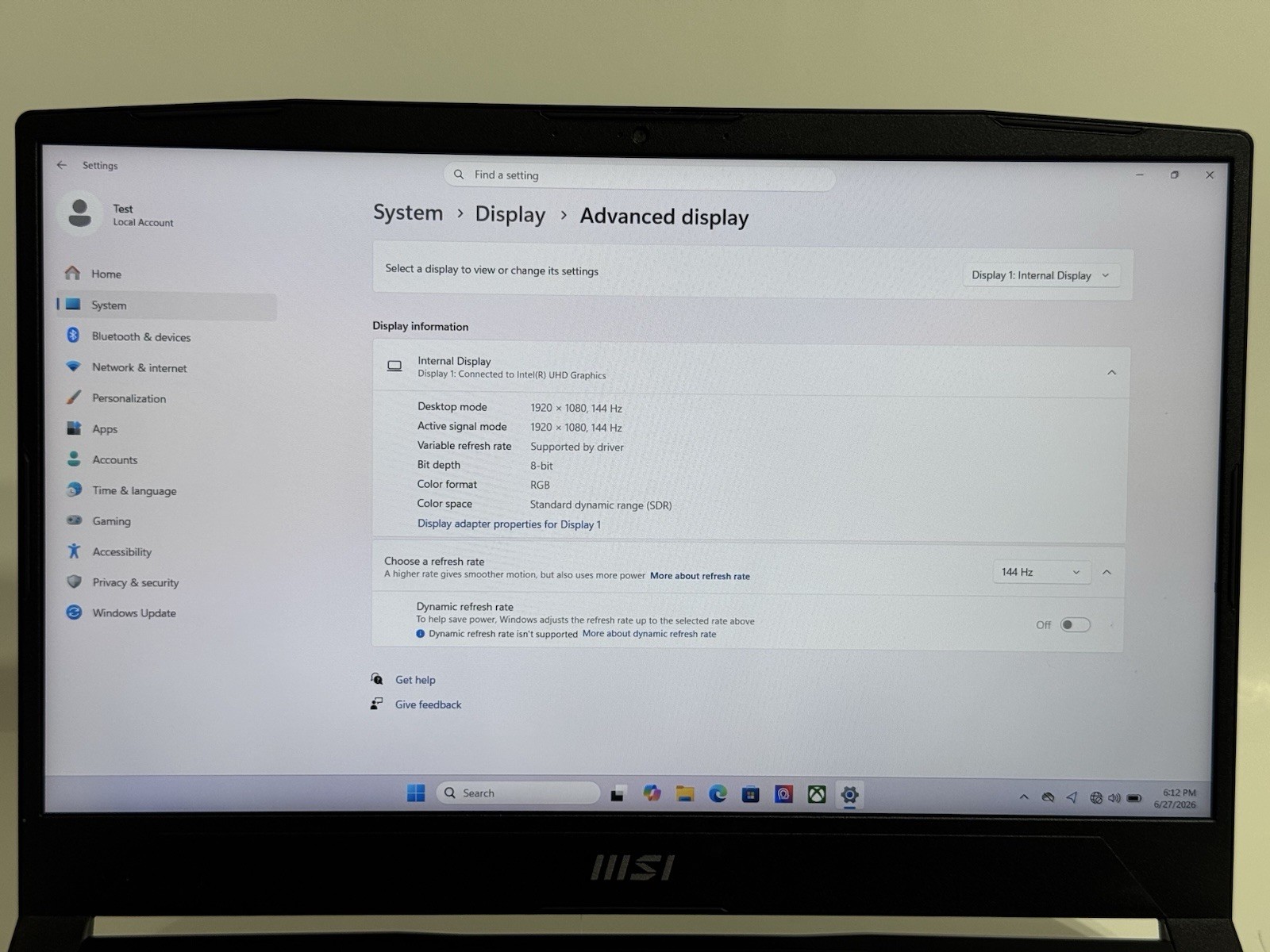 MSI Katana 15 B13VEK 15.6″ i7-13620H 2.4GHz 16GB RAM 1TB SSD GeForce RTX 4050