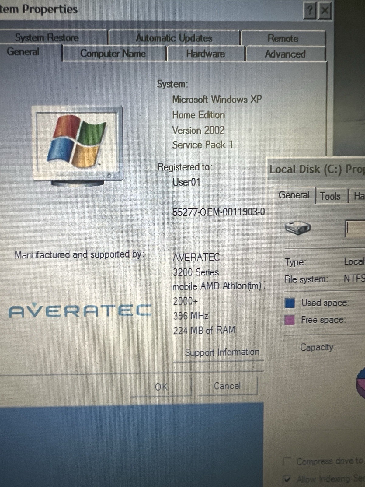 Averatec 3200 AMD Athlon XP-Mobile 256M 40gb Drive Win XP Restore Disks
