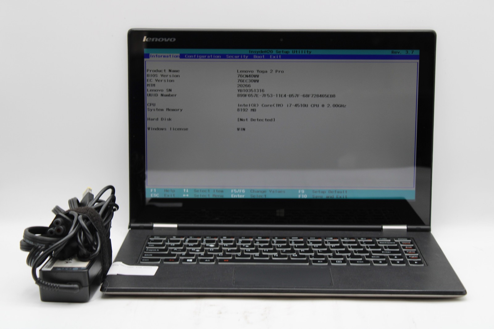 Lenovo Yoga 2 Pro Touch 13″ i7-4510U @ 2.00 GHz 8GB RAM No SSD No OS