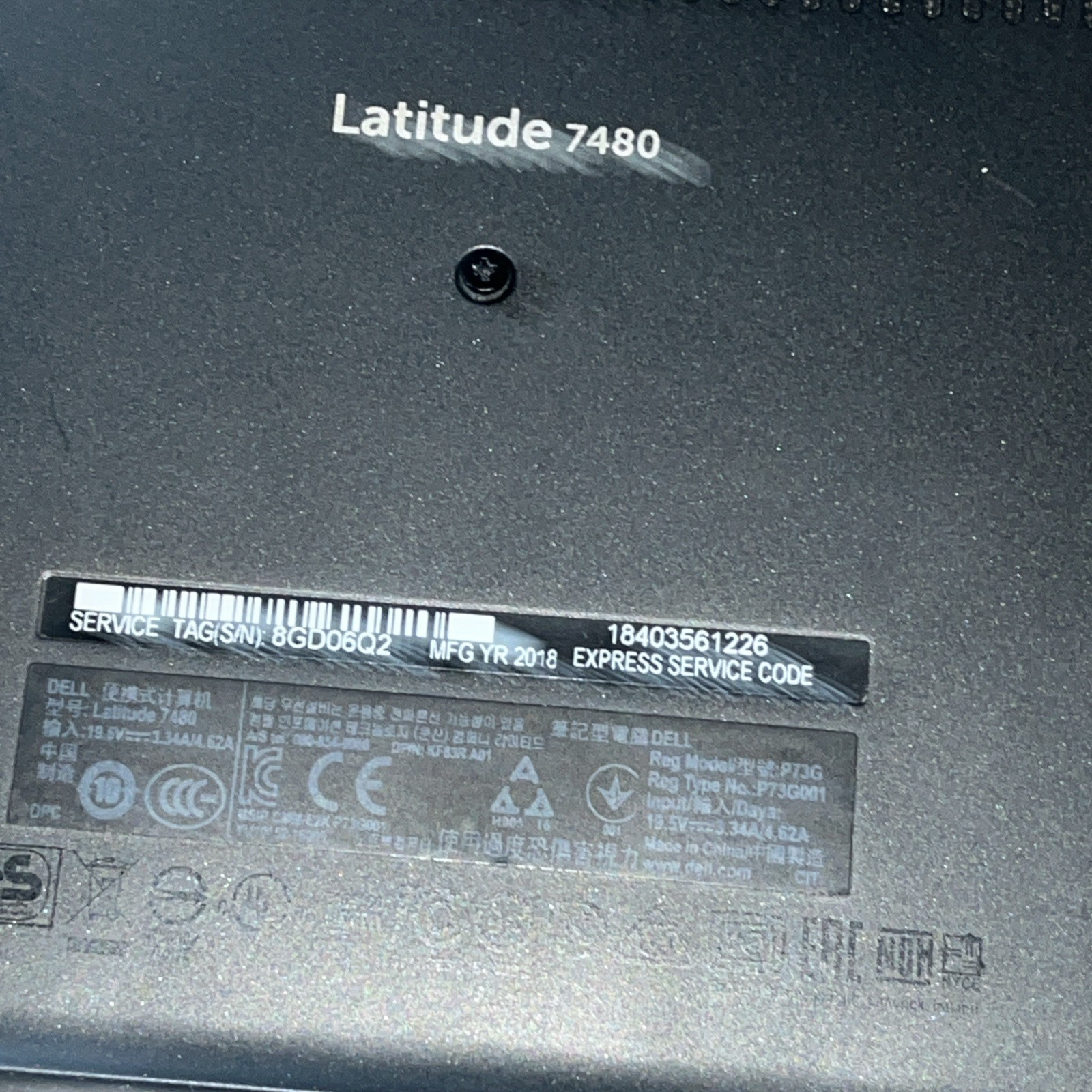 DELL LATITUDE 7480 INTEL CORE I7-7600U 2.80GHZ 8GB RAM NO HD +