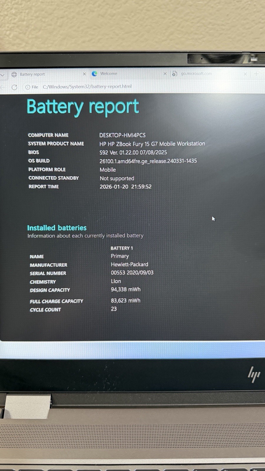 HP Zbook Fury 15 G7 15.6″ 1080p i7-10850H 16GB Ram 700GB SSD NVIDIA T2000 Max-Q