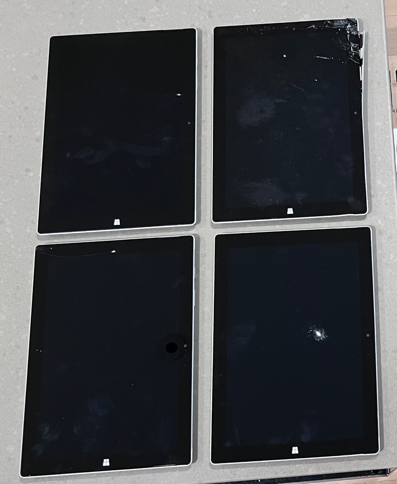 Lot of 4 As-is Microsoft Surface 3 1645 12″ Tablet Atom x7 Z8700 4GB 64GB –