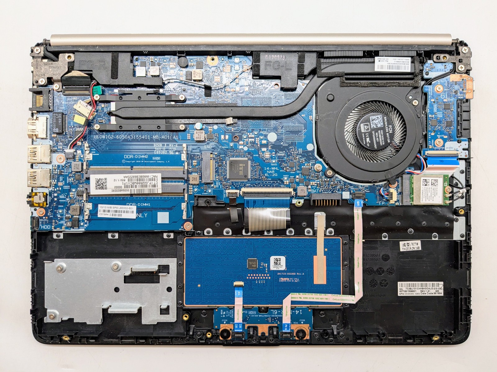 HP Notebook – 14-cf1011ds 14″ HD PENTIUM GOLD 5405U Motherboard Palmrest *READ*