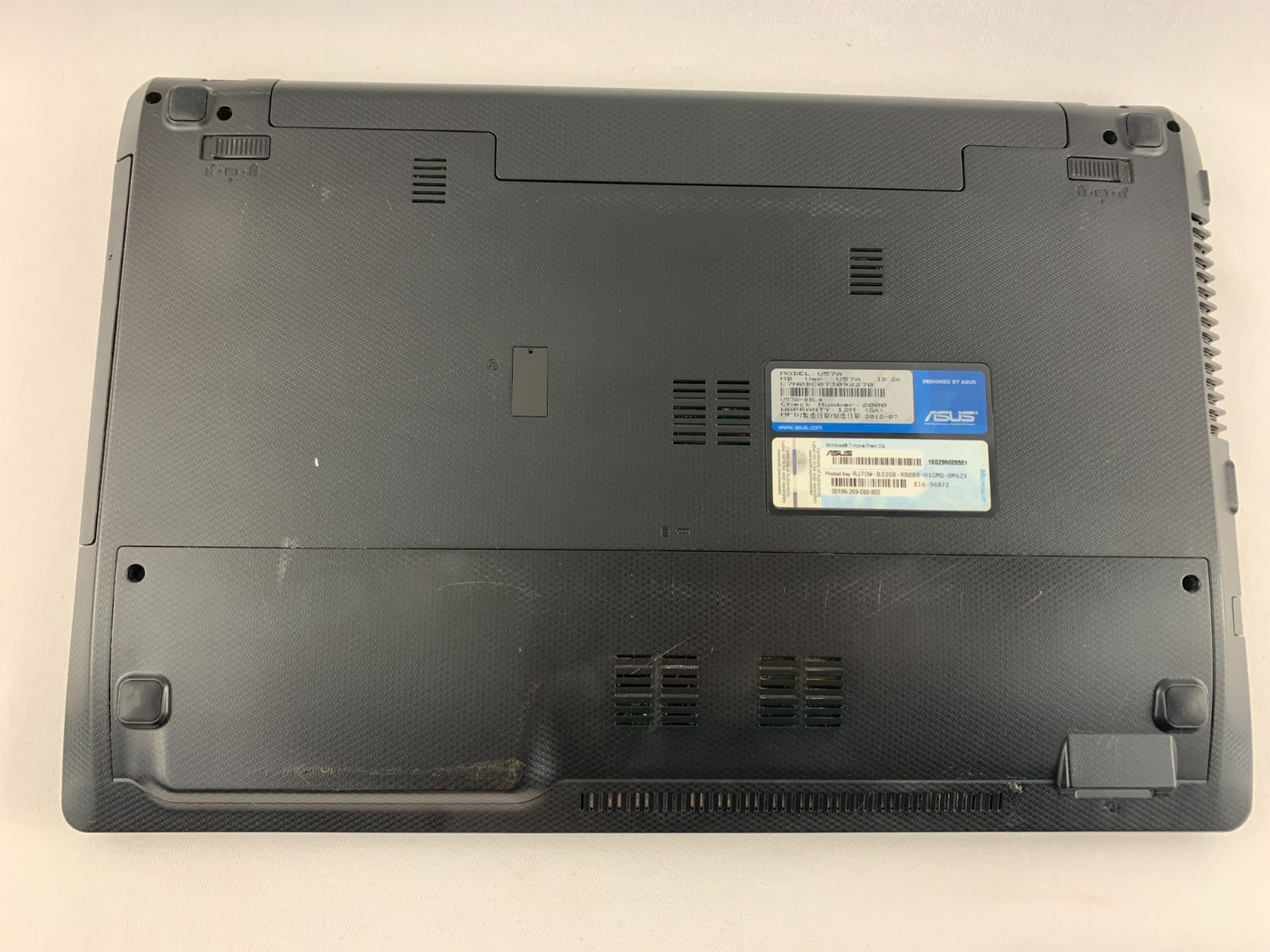 Asus U57A Laptop Intel Core i5-2450M 2.5GHz 6GB RAM 750GB HDD Win 7, New Battery