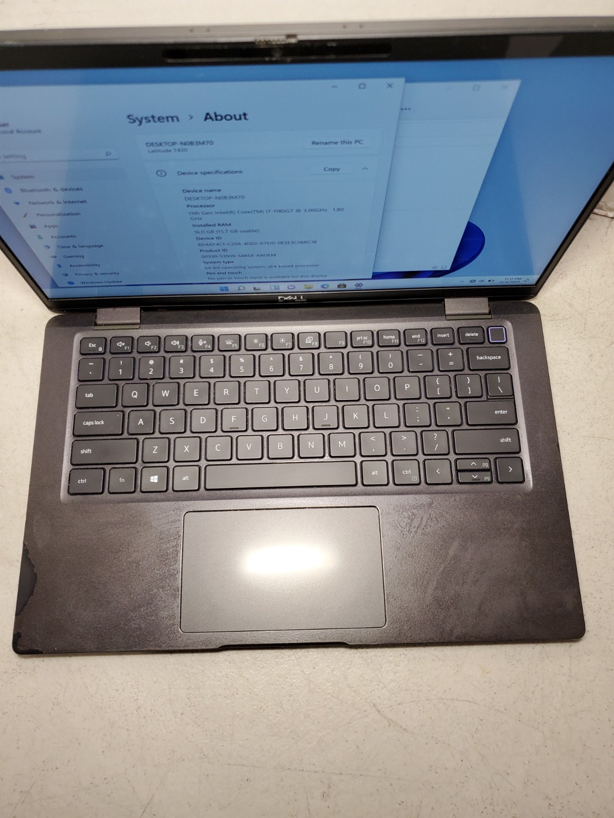 Dell Latitude 7420 14″ i7-1185G7 3.00GHz 16GB RAM 256GB SSD Win11 READ #69