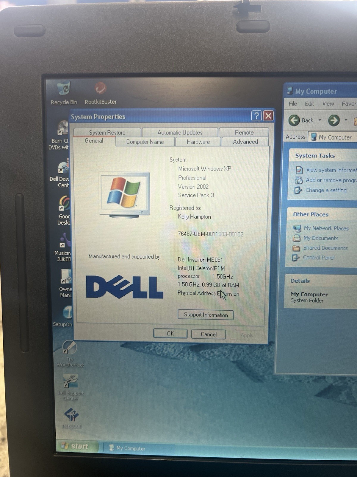 Vintage Dell Inspiron 1300 Laptop Celeron M 1..50GHz 0.99MB RAM HDD WinXP Read