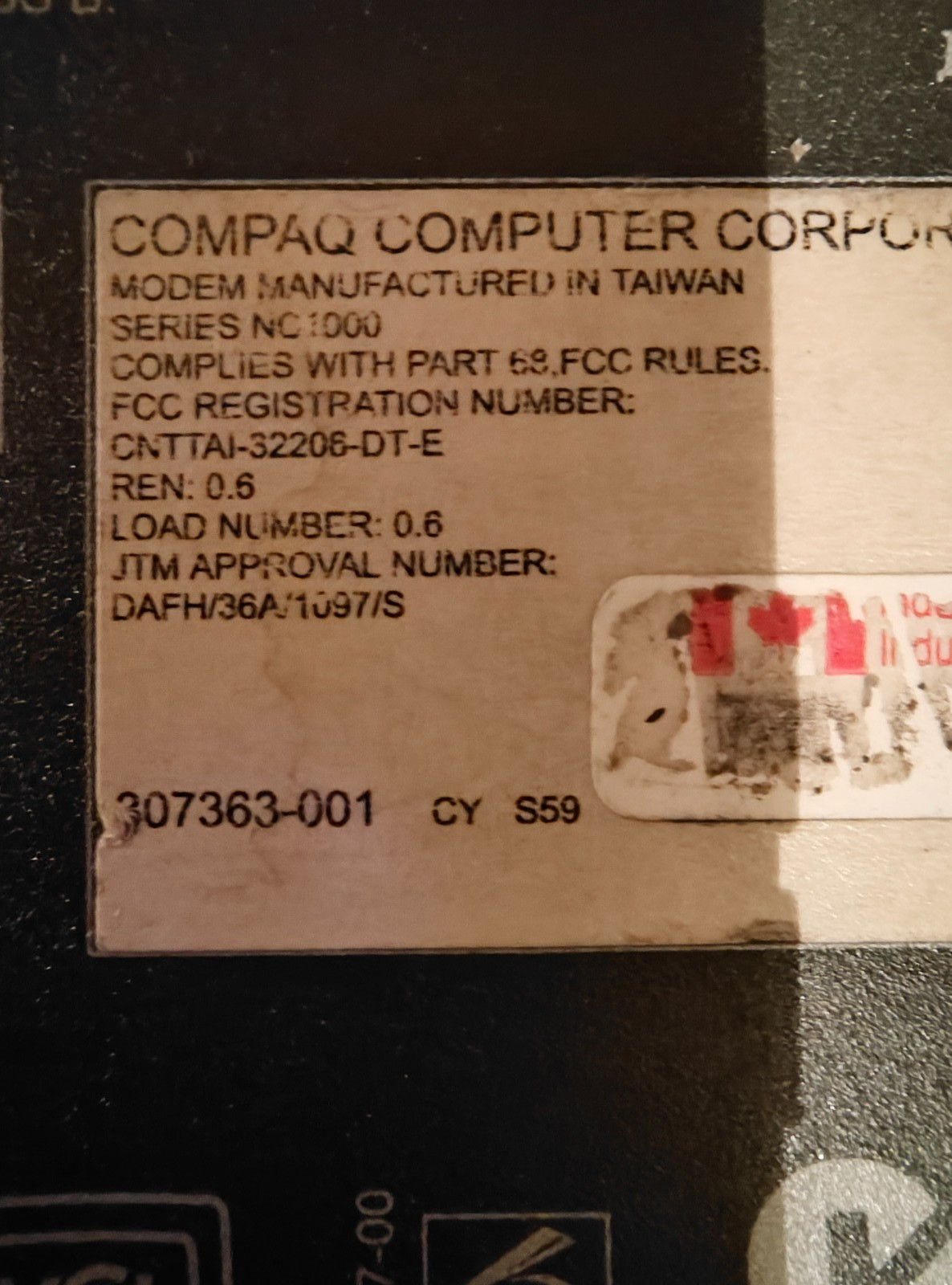 Compaq Armada 1598DMT Pentium MMX 266mhz/96mb Ram/No HDD/Power Tested