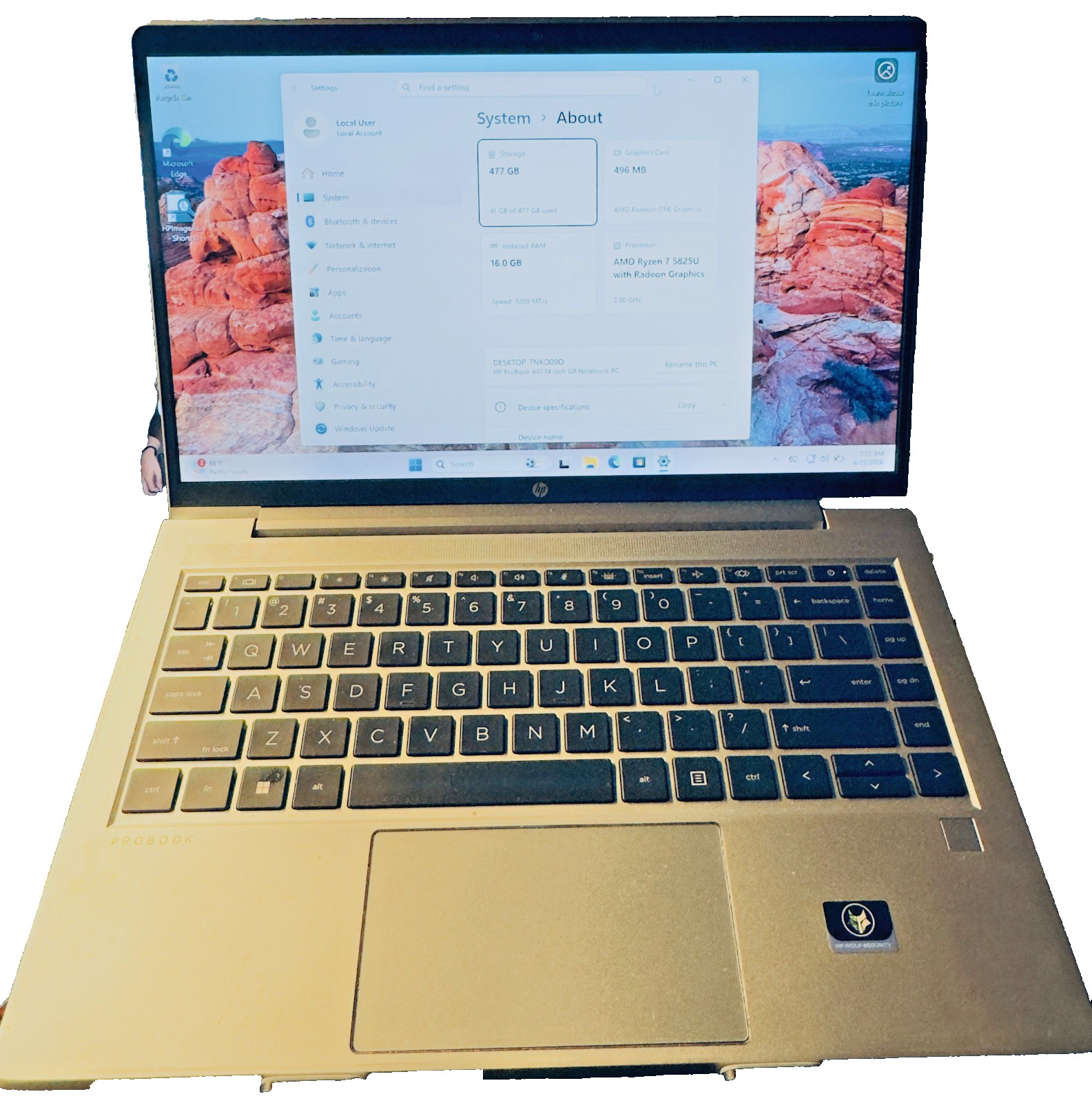 HP ProBook 445 G9 14″ Notebook Ryzen 7 5825U Radeon 2.0GHz 512GB SSD 16GB Win11