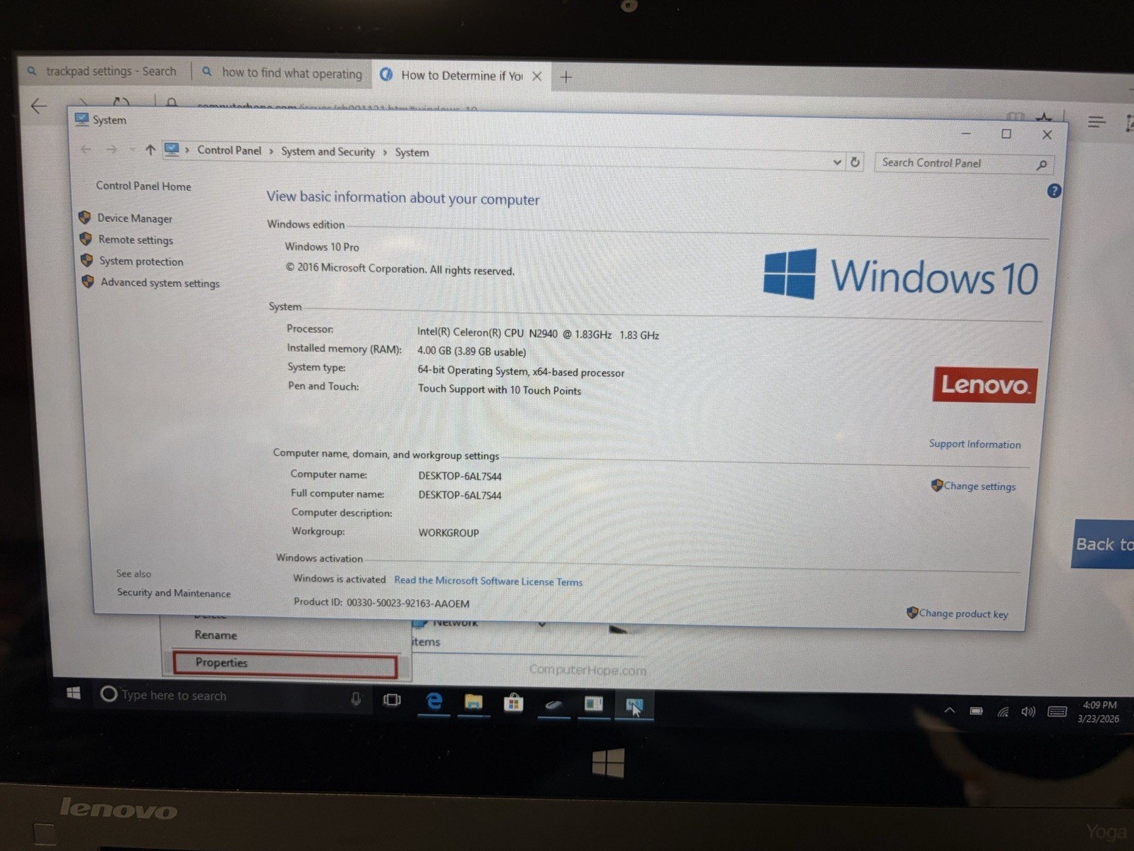 Lenovo Working Thinkpad Yoga 11e W/AC Adapter & Case Logic Black Travel Bag