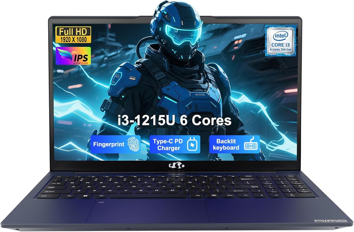 NIMO 15.6″ IPS FHD Student Laptop Intel i3-1215U Up to 4.4 GHz 8GB RAM 128GB SSD