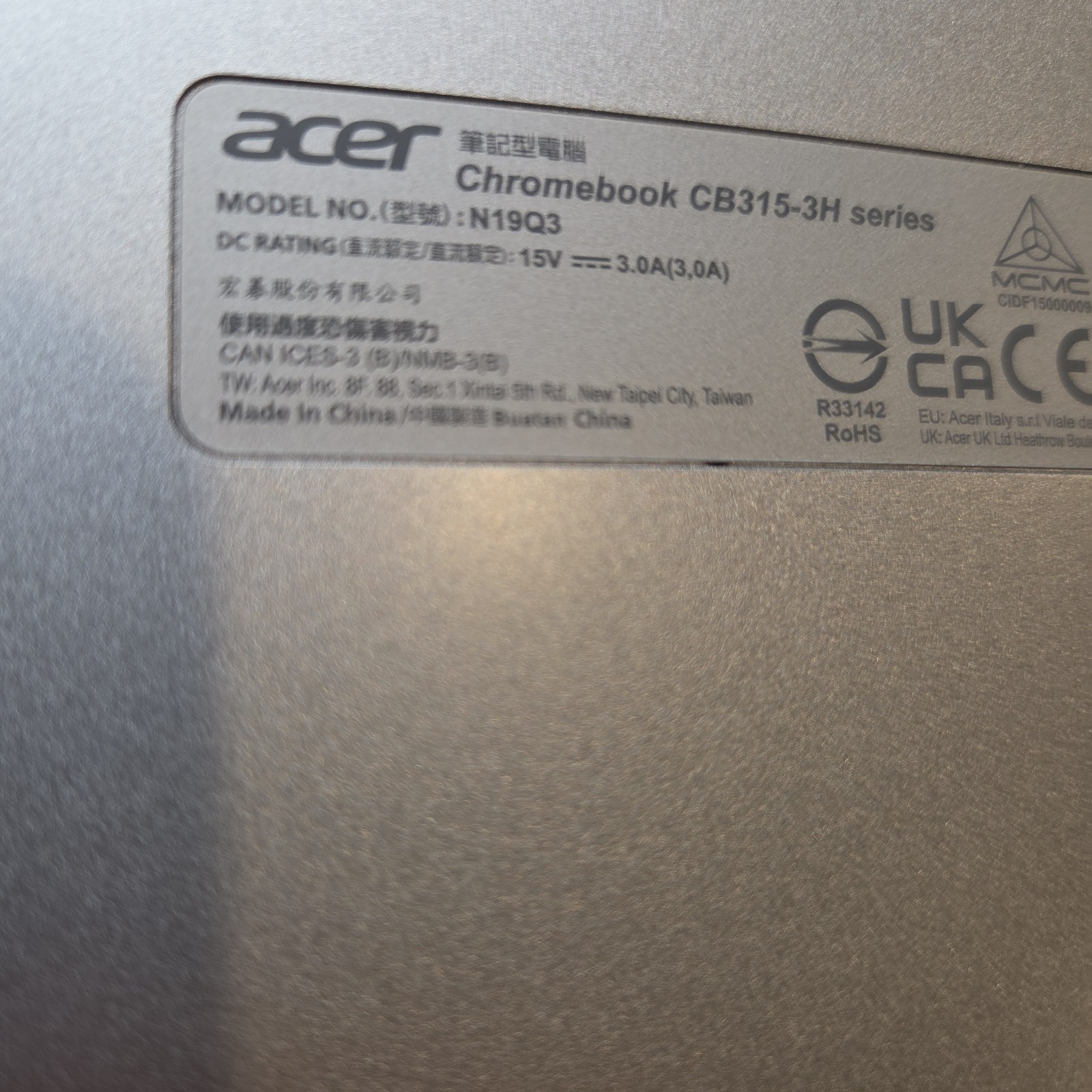 Acer Chromebook 315 CB315-3H N19Q3 Gray 15.6″ Laptop Chrome OS Case Included