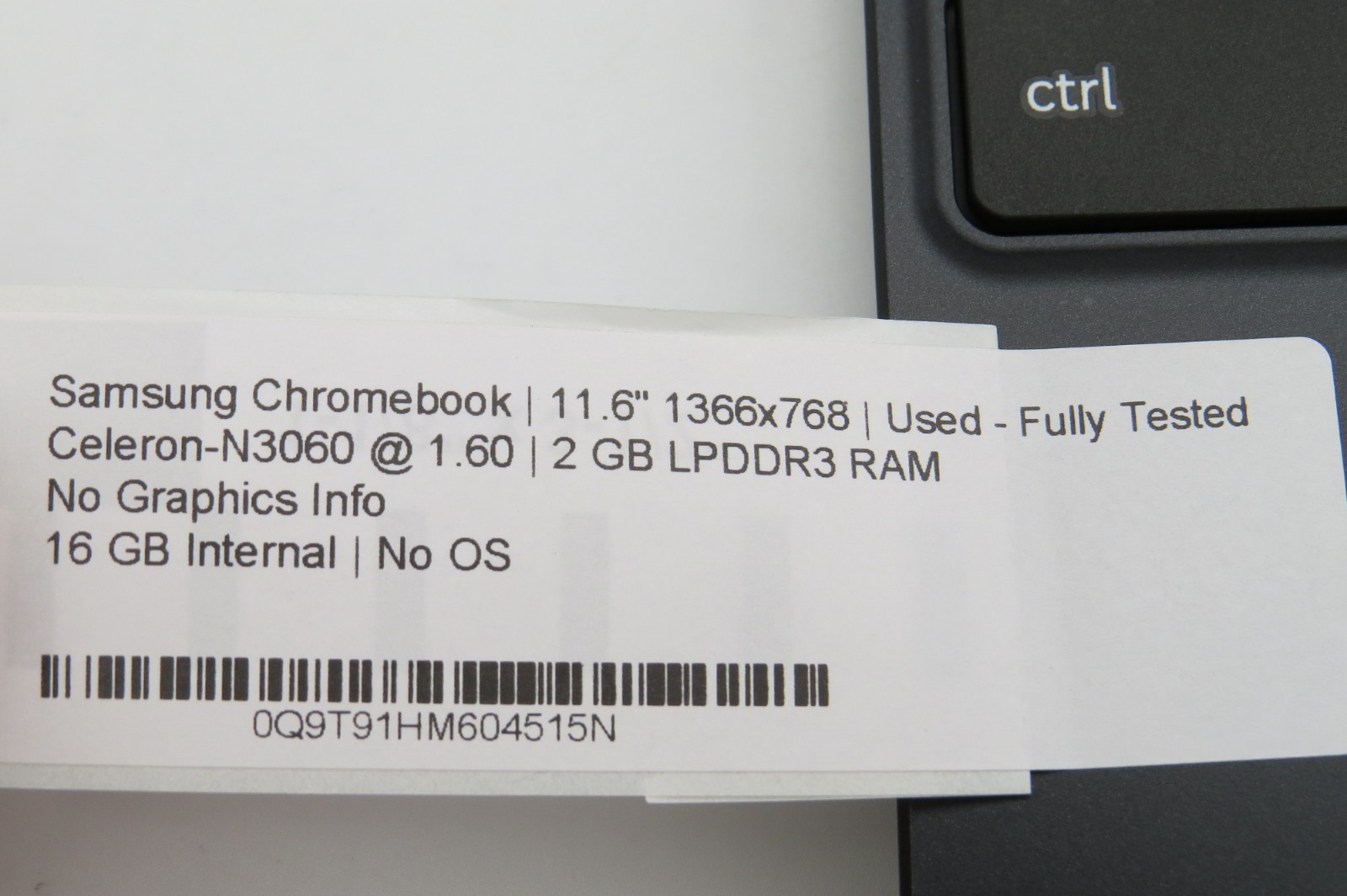 Samsung Chromebook-11.6″-Celeron-N3060@1.6GHz-2GB RAM-16GB internal-NO OS