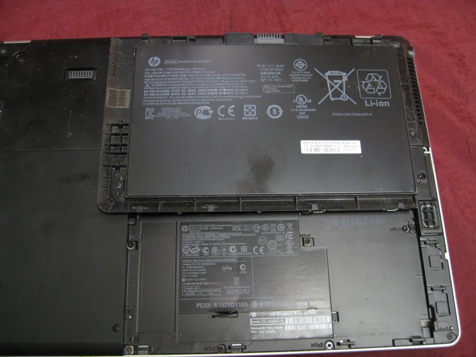 HP ELITEBOOK FOLIO 9470M INTEL CORE i5 PARTS ONLY, NO HDD – may not power up