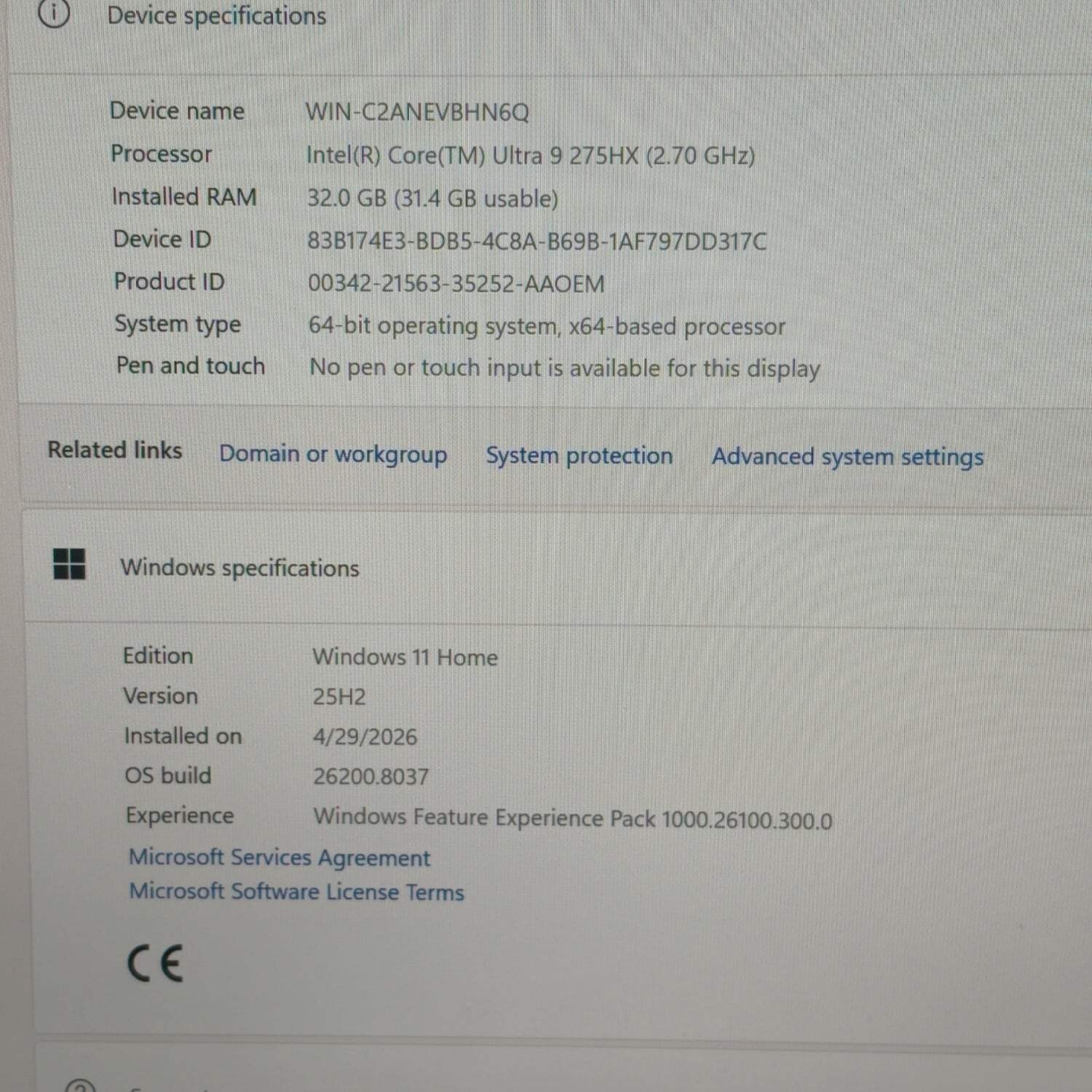 MSI Vector 16 HX AI A2XWGG 16″ Core Ultra 9 275HX 2.7GHz 32GB RAM 1TB SSD