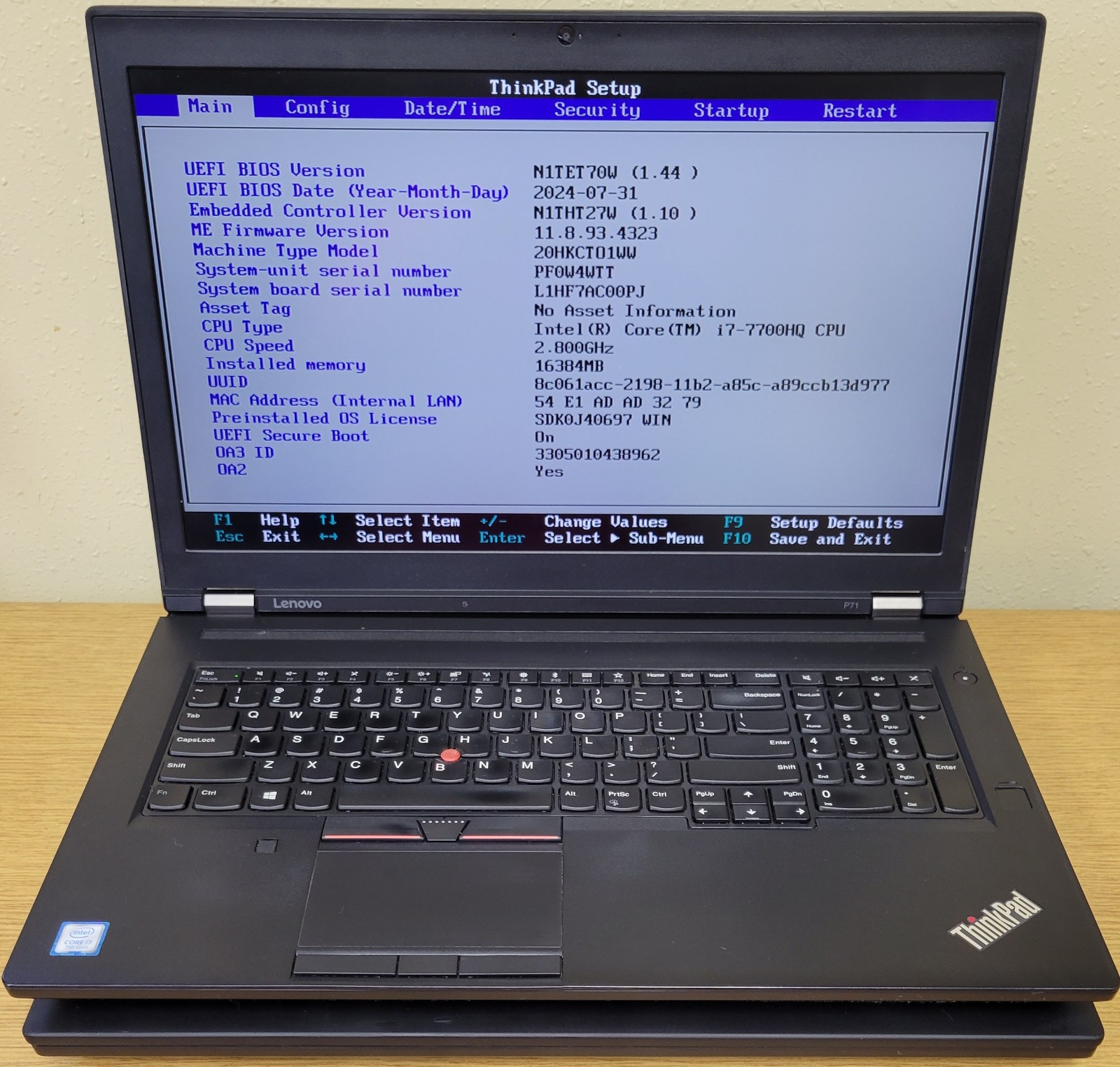 (Lot of 2)Lenovo TPad P71 i7-7th Gen 16GB 2.8/2.90GHz Quad P3000/M620 No OS/SSD