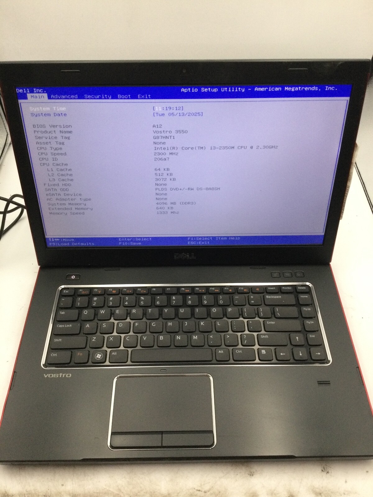 DELL VOSTRO 3550 – BOOTS TO BIOS – INTEL I3 2350M – 4GB RAM – 15″ – READ DESC-BB