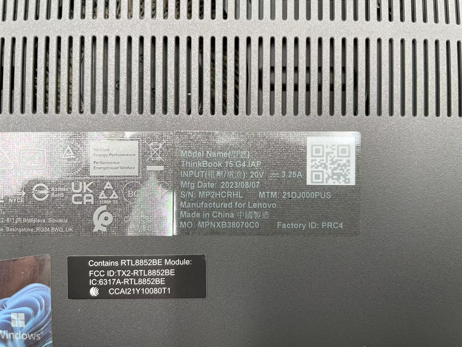 Lenovo ThinkBook 15 G4 IAP Used 15.5″ (i5-1235U-16GB-256GB NVMe)