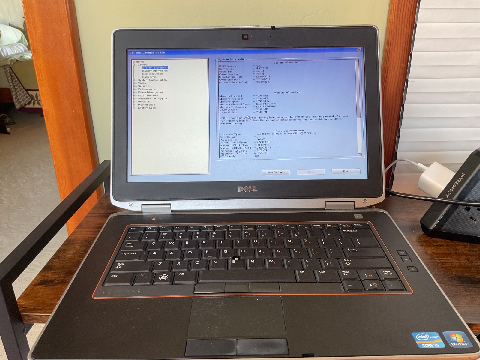 Dell Latitude E6420 laptop Intel Core i5 2.50GHz 4GB RAM For Parts locked
