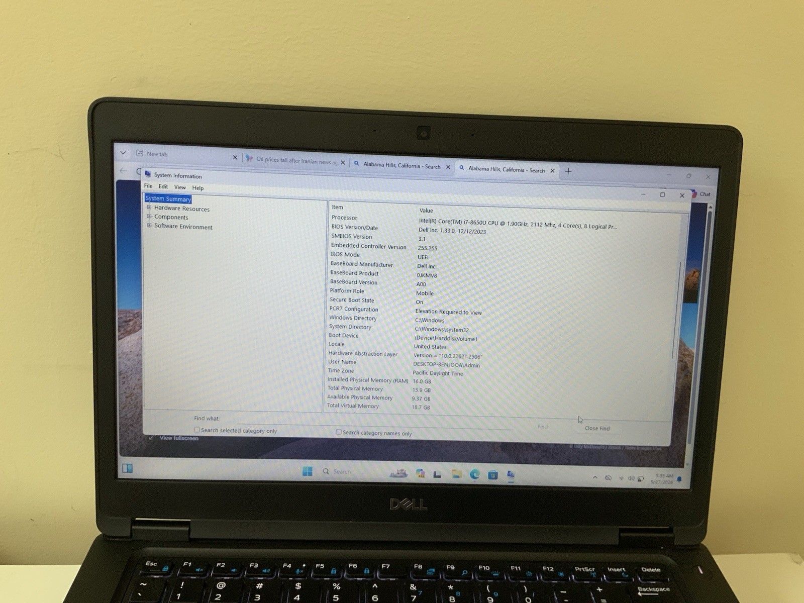 Dell 5490 Latitude 14-Inches i7-8650U 8GB RAM 256GB SSD Laptop