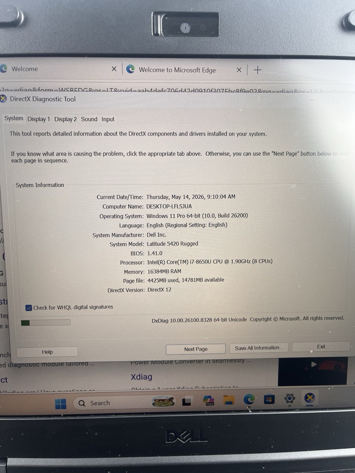 Dell Latitude 5420 Rugged Core i7 8650U, 16GB, AMD Radeon RX540, 512GBSSD, 2019