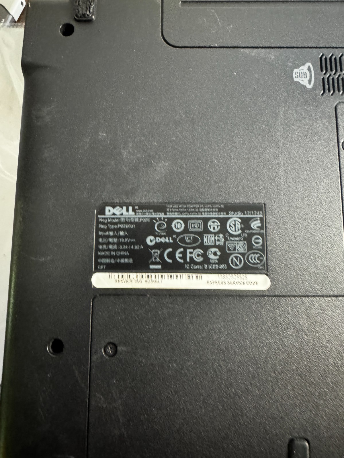 Dell Studio 1745 Intel Core 2 Duo 4GB RAM Laptop For Repair #5974