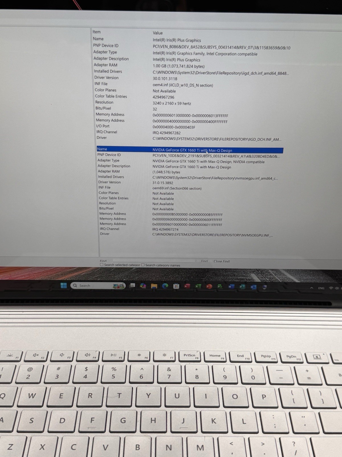 Surface Book3 15.5” 10th i7- 1.30GHz 16GB 256GB GTX 1600 Ti With Mas-Q Design