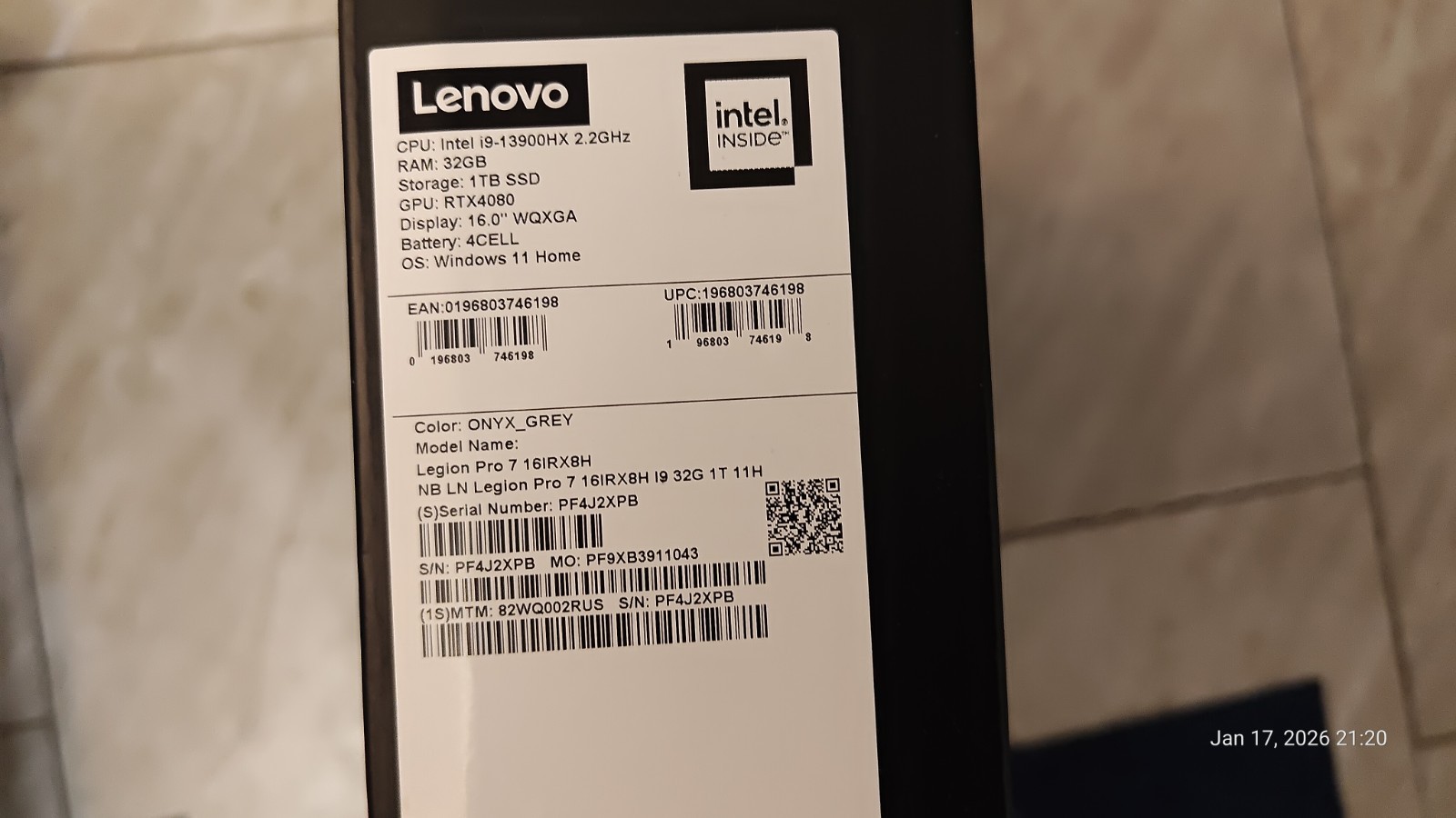 Lenovo Legion Pro 7i 16IRX8H 16″ RTX 4080 – FOR PARTS READ DESCRIPTION