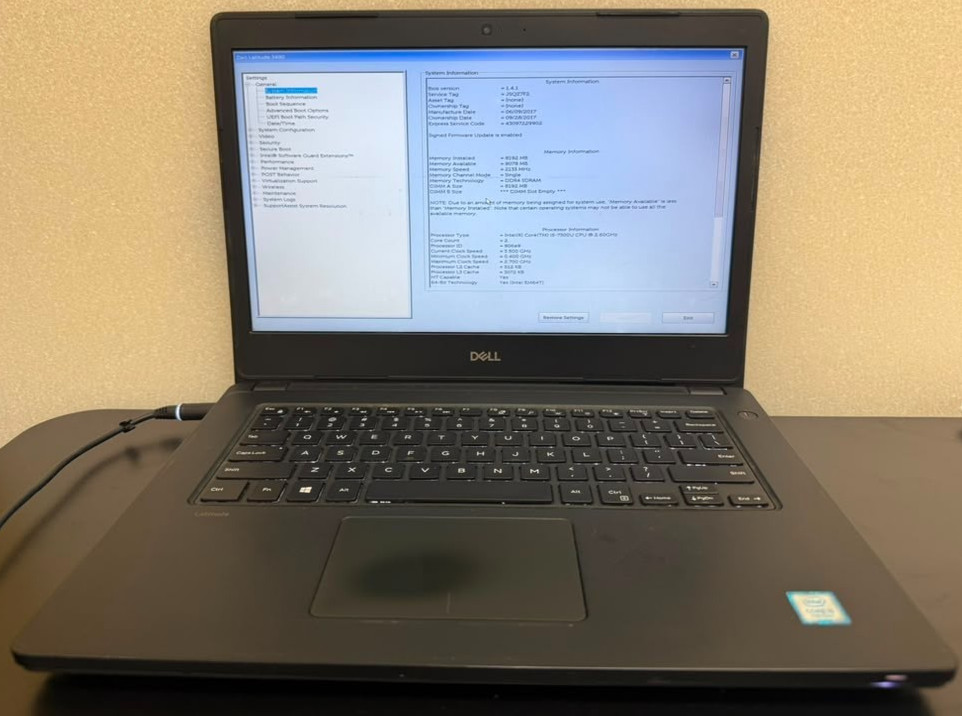Dell Latitude 3480 14″ i5-7300U 8GB RAM 0 SSD White Spot LCD Laptop Used
